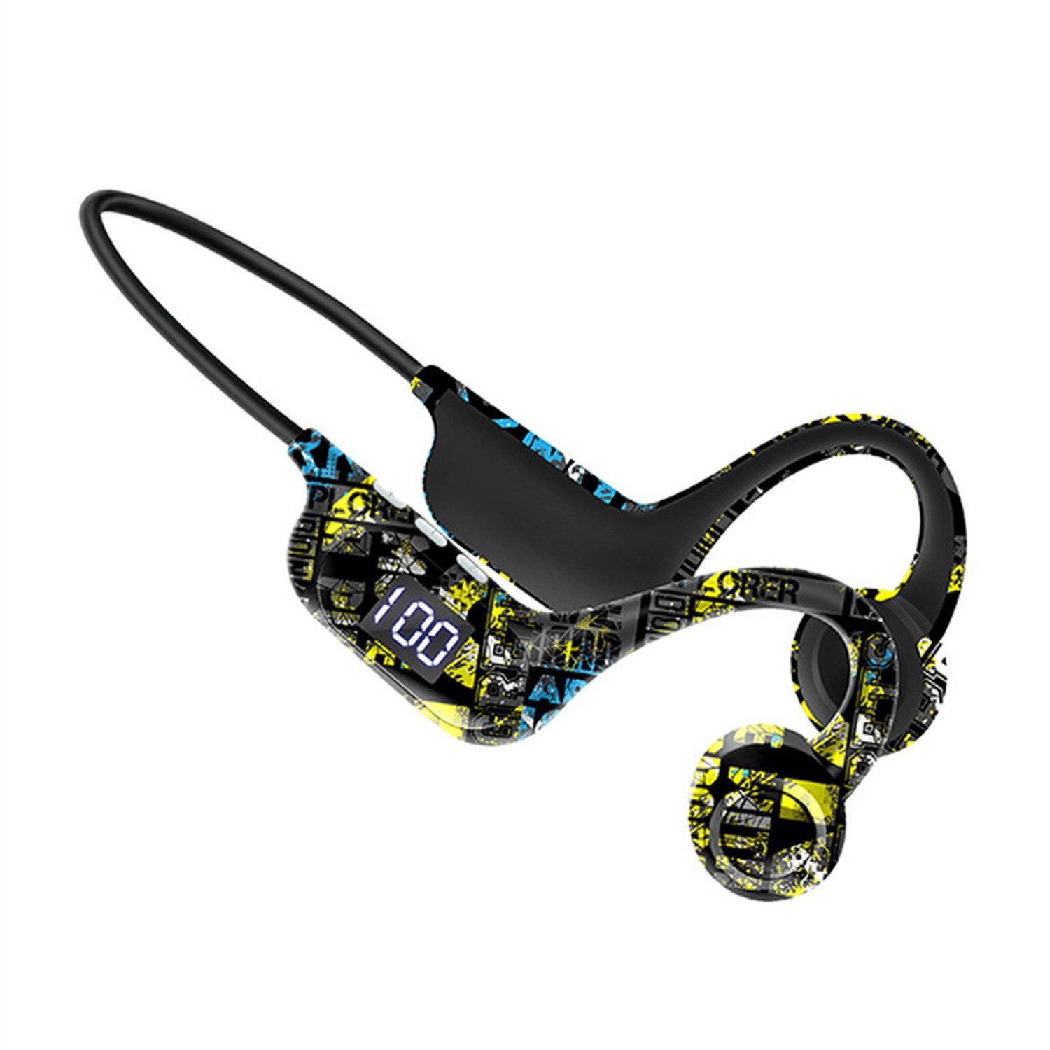 AURIVION Knochenleitungskopfhörer Bluetooth 5.3 Open Ear Wireless Open-Ear-Kopfhörer (Wasserdicht, lange Akkulaufzeit, Universal, Bluetooth-Verbindung, Wasserdichte On-Ear Kopfhörer für Sport & Outdoor)
