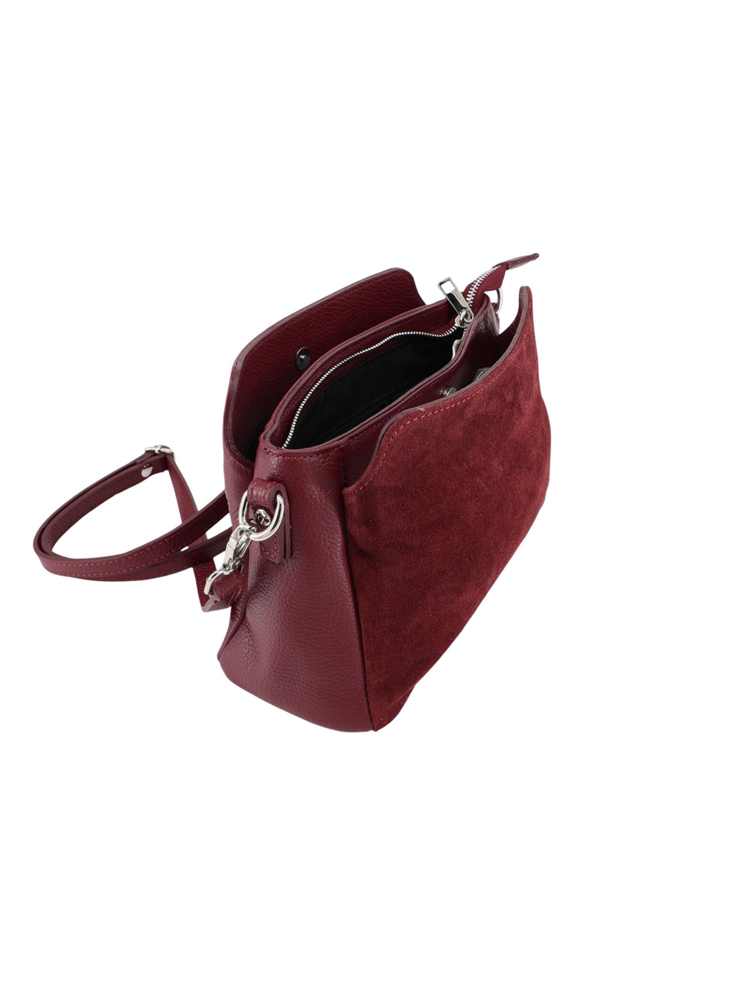 BRISE TASCHE Schultertasche Rimma – Schultertasche aus Wildleder & Nappaleder (Einzeltasche), Kombination aus Wildleder & Nappaleder, 3 Hauptfächer