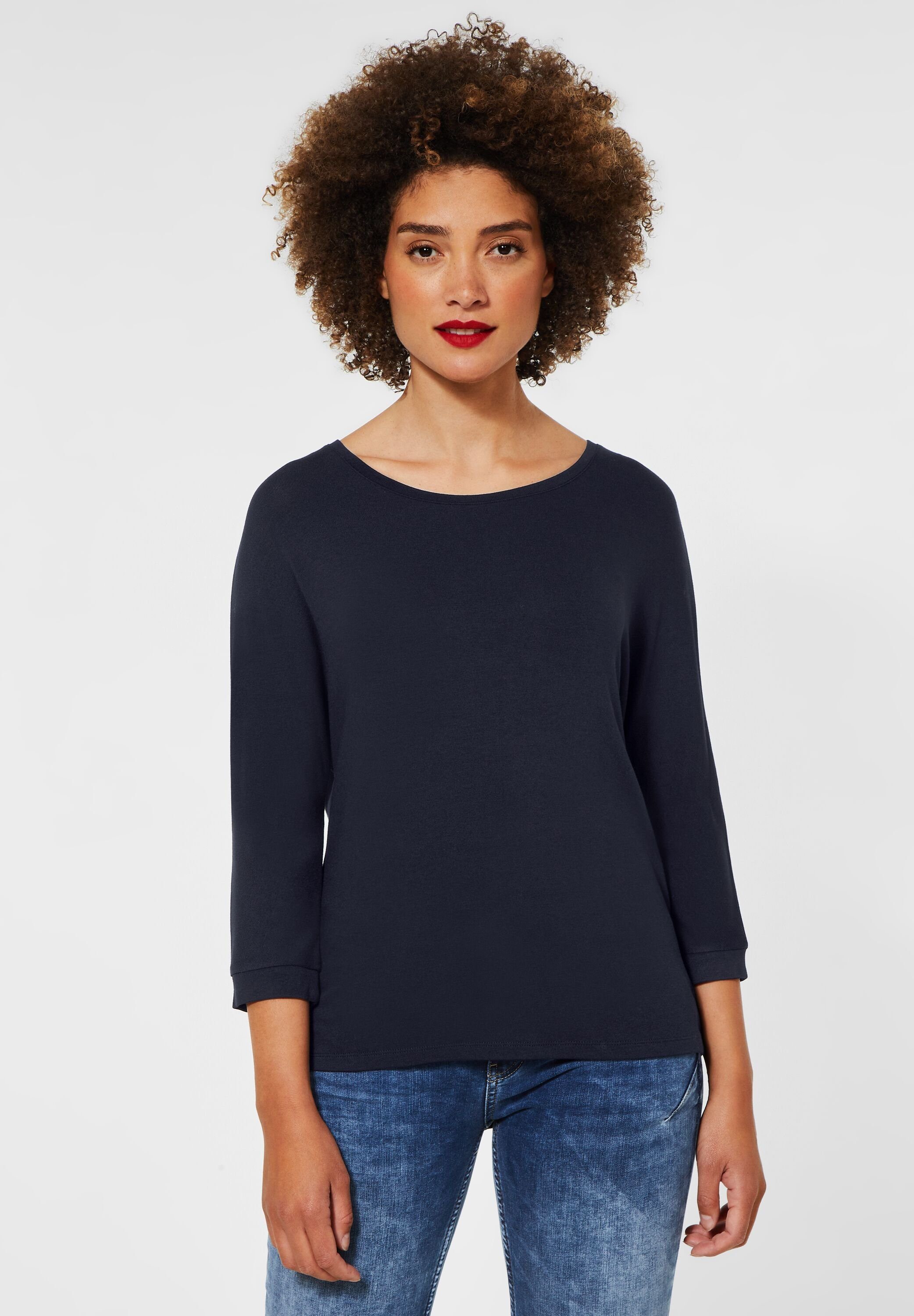 STREET ONE 3/4-Arm-Shirt mit 3/4 Ärmeln mighty blue