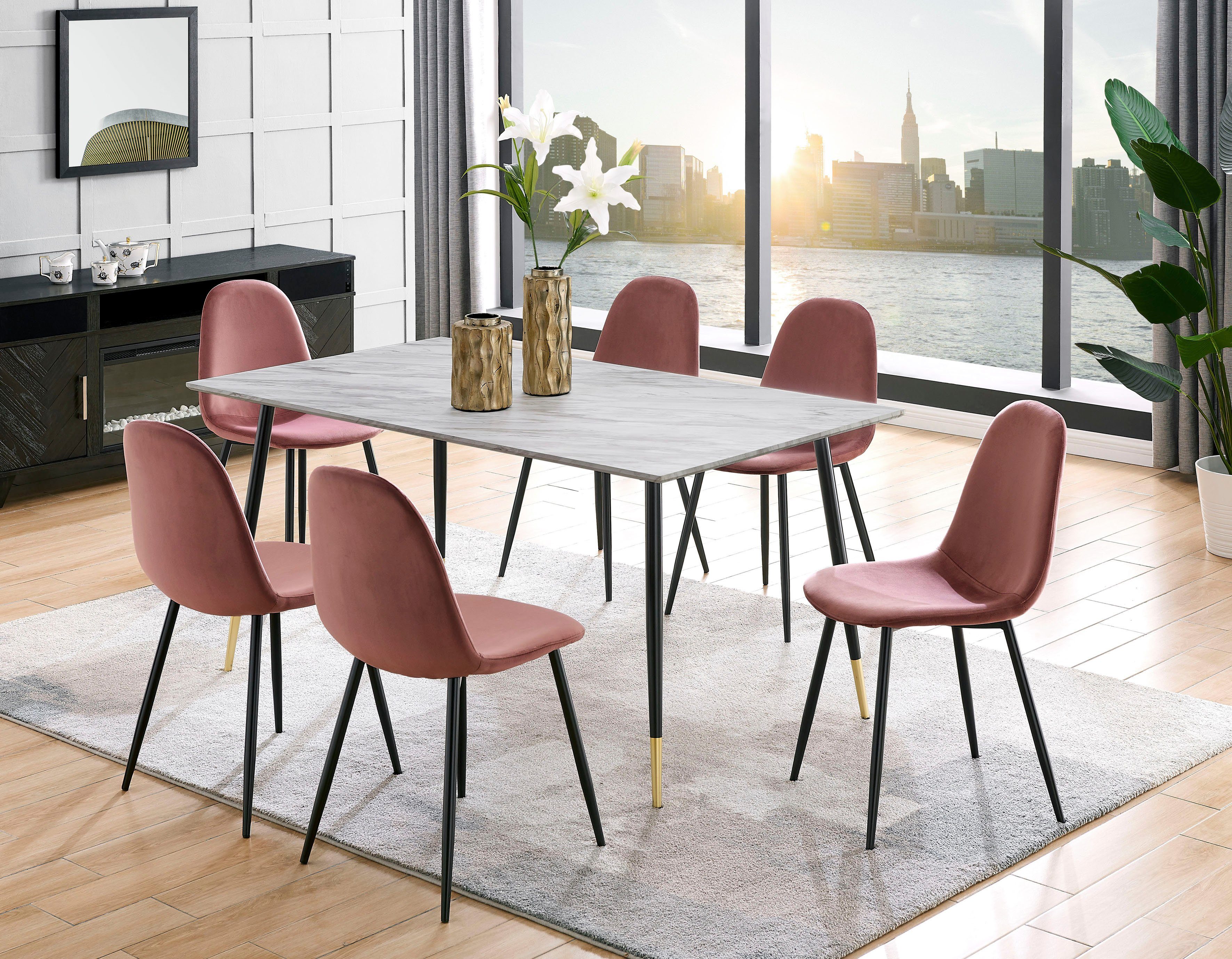 Leonique Esstisch Eadwine, Topseller! (1-St., OTTOs Choice), Gestell aus Me günstig online kaufen