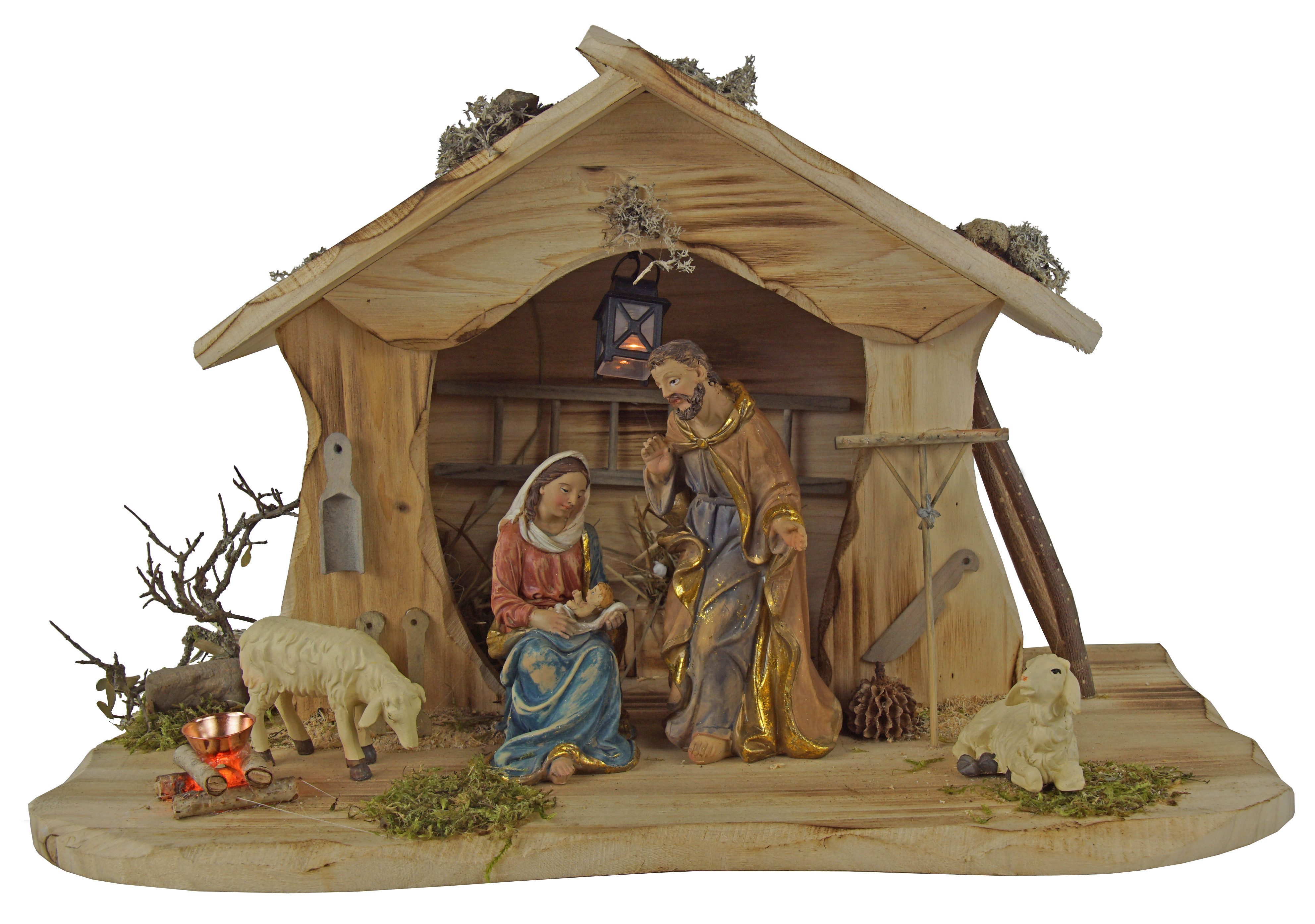 Krippenursel Krippe Handgefertigte Weihnachtskrippe Egensbach inkl. 4-tlg. Figurensatz (1-tlg), Handarbeit