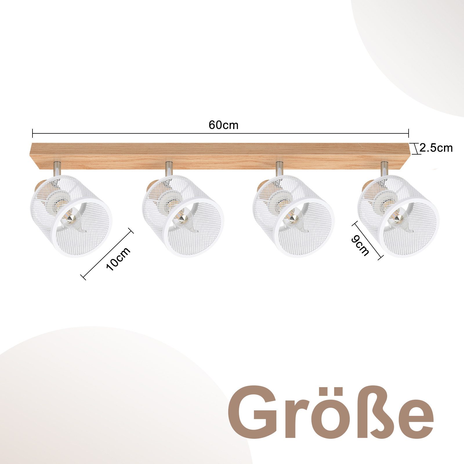 ZMH Deckenstrahler 4 Flammig E14 Schwarz/Weiß Modern Wohnzimmerlampe Max.25w, Hochwertige Materialien für langanhaltende Qualität, ohne Leuchtmittel, Schwenkbar – Bild 3 von 5
