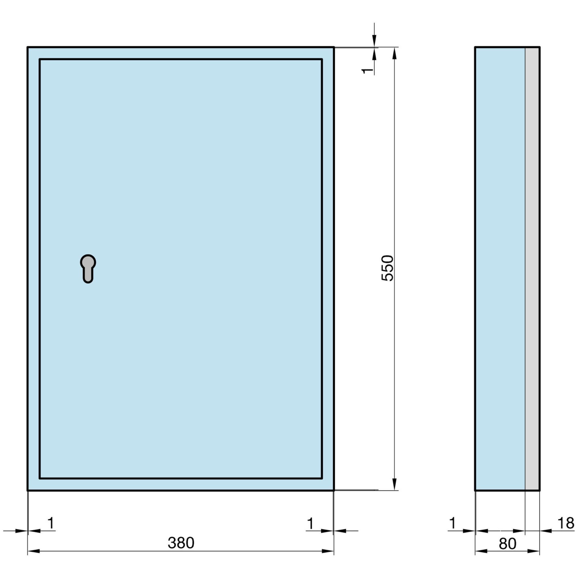 Thumbnail - BASI Tresor Schlüsselschrank (Spar-Set), mit 100 Haken, PZ-Vorrichtung, H550xB380xT80 mm, ohne Halbzylinder