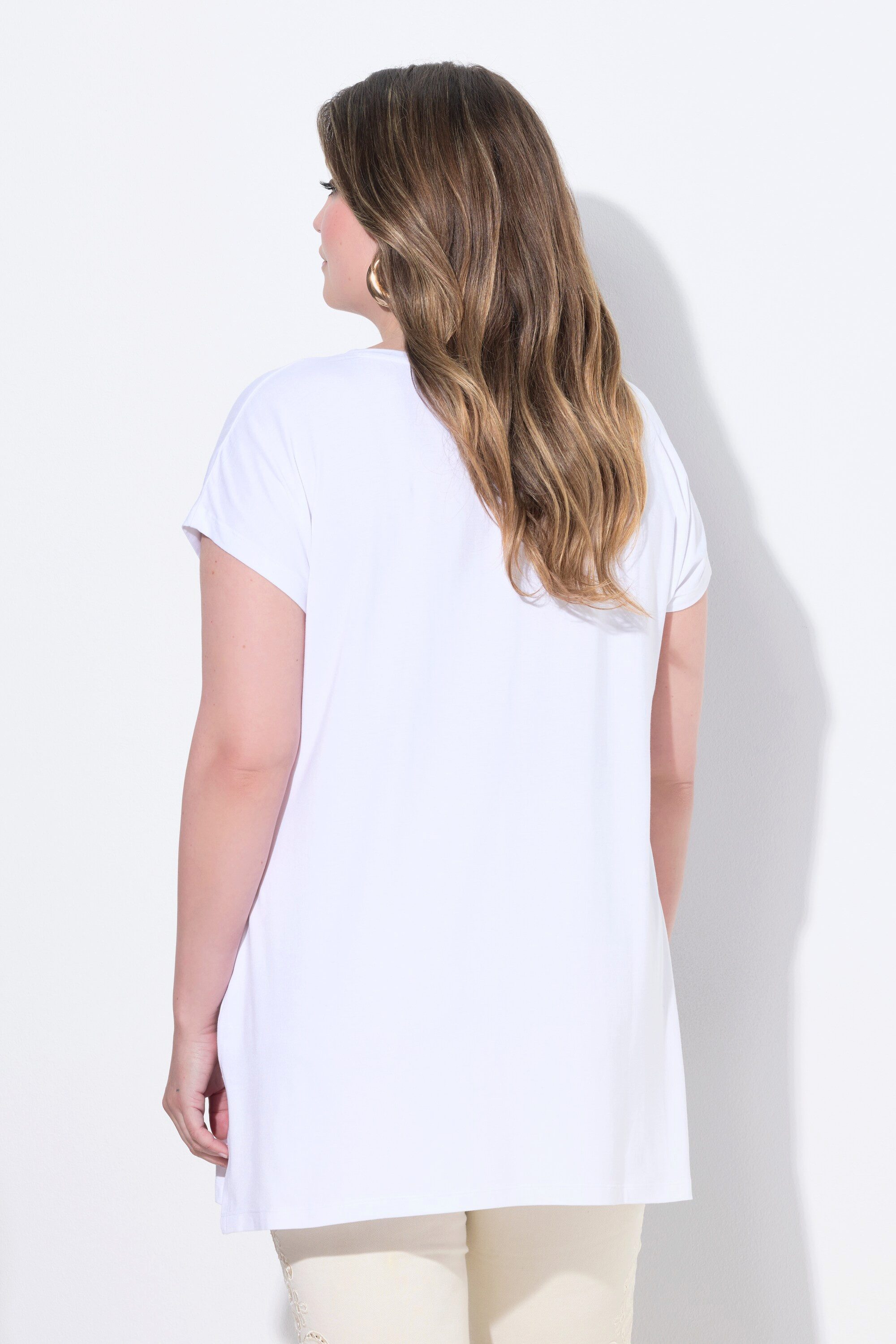MIAMODA T-Shirt T-Shirt A-Linie Kreise mit Glitzer