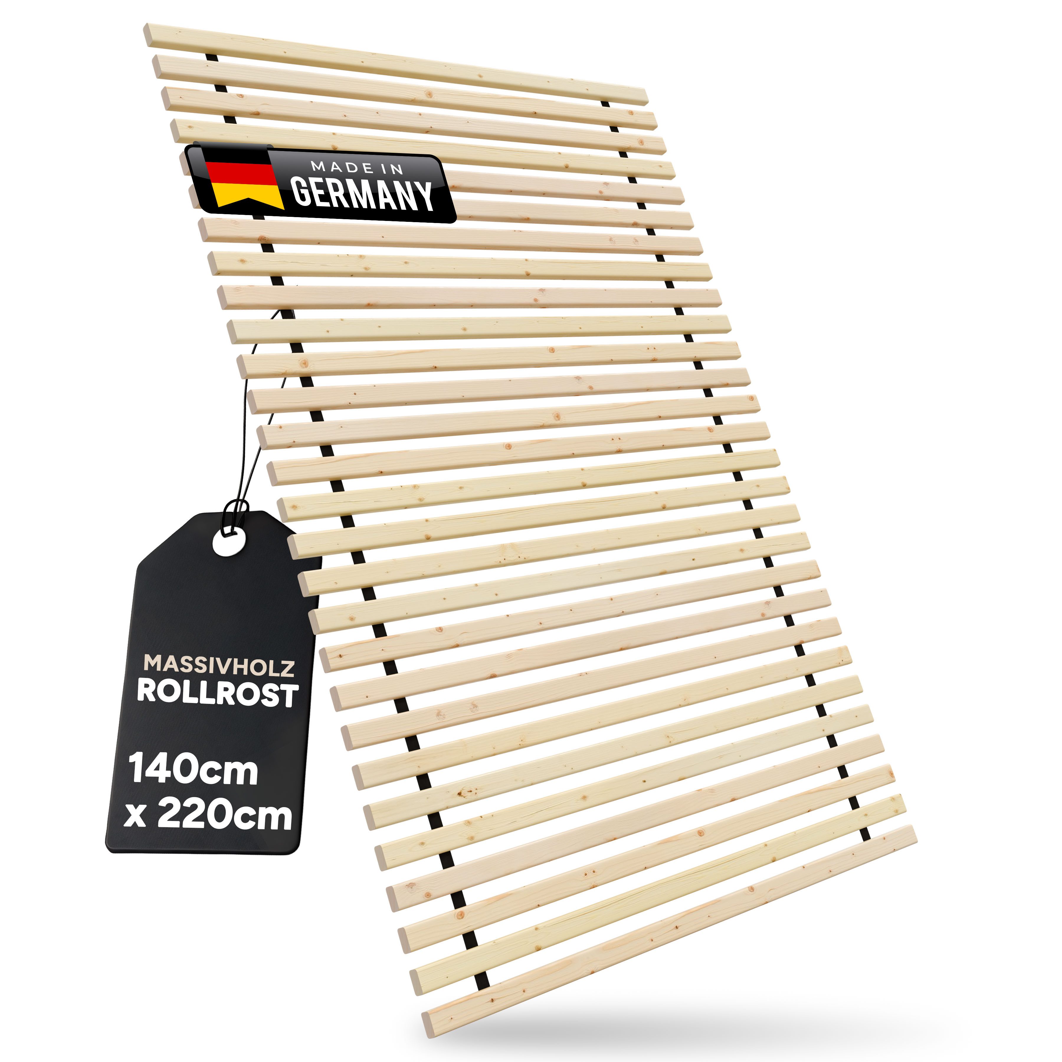 Rollrost Lattenrost Rolllattenrost 24mm 140 x 220 cm Flächenlast 300kg Bettrost, TUGA-Holztech, 70cm 80cm 90cm 100cm 120cm 140cm 160cm 180cm 200cm Lg190 200 210 220cm