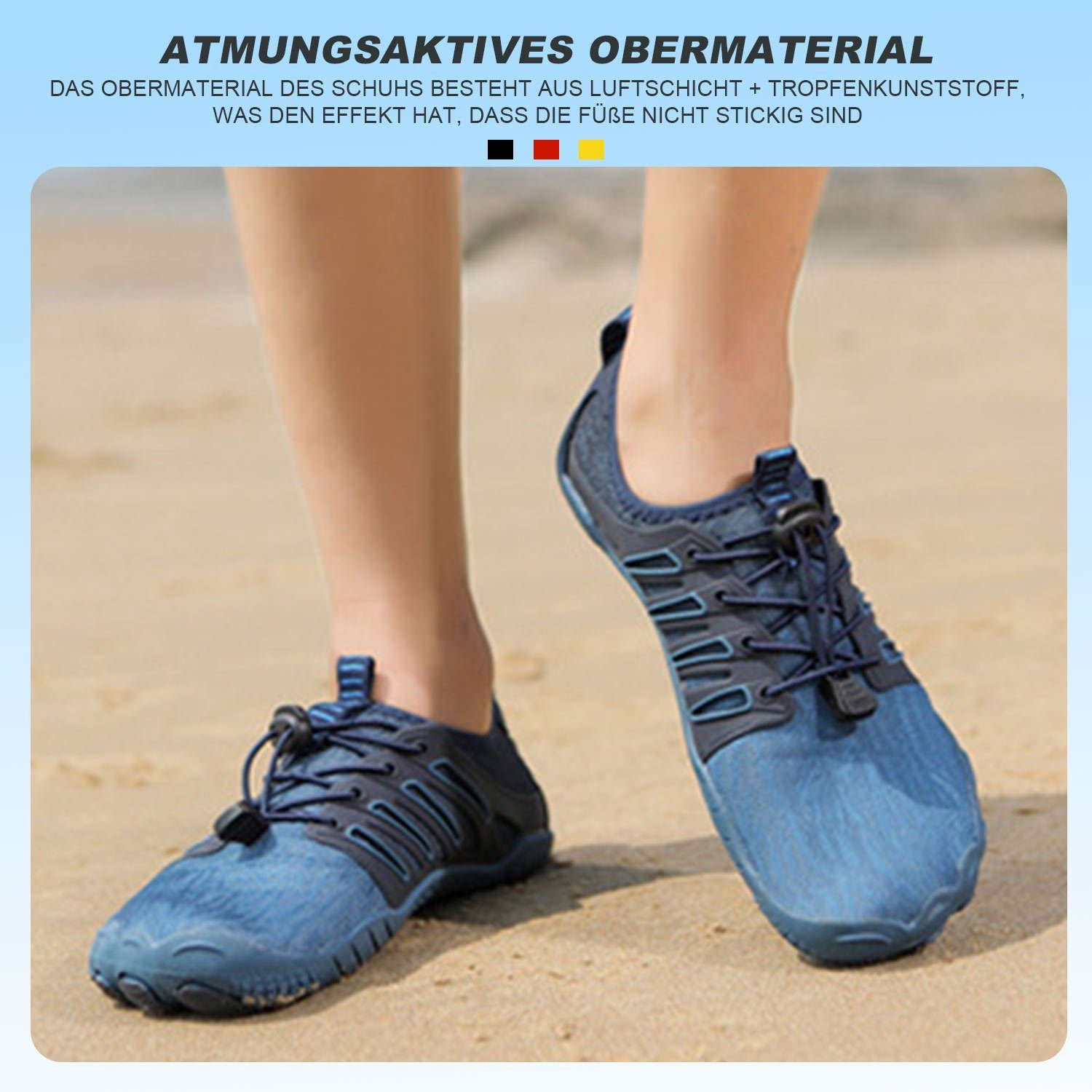 MAGICSHE Neutralschuhe Wasserschuhe für Outdoor Herren Fitnessschuhe Damen Trailrunning-Schuhe Barfußschuh und blau