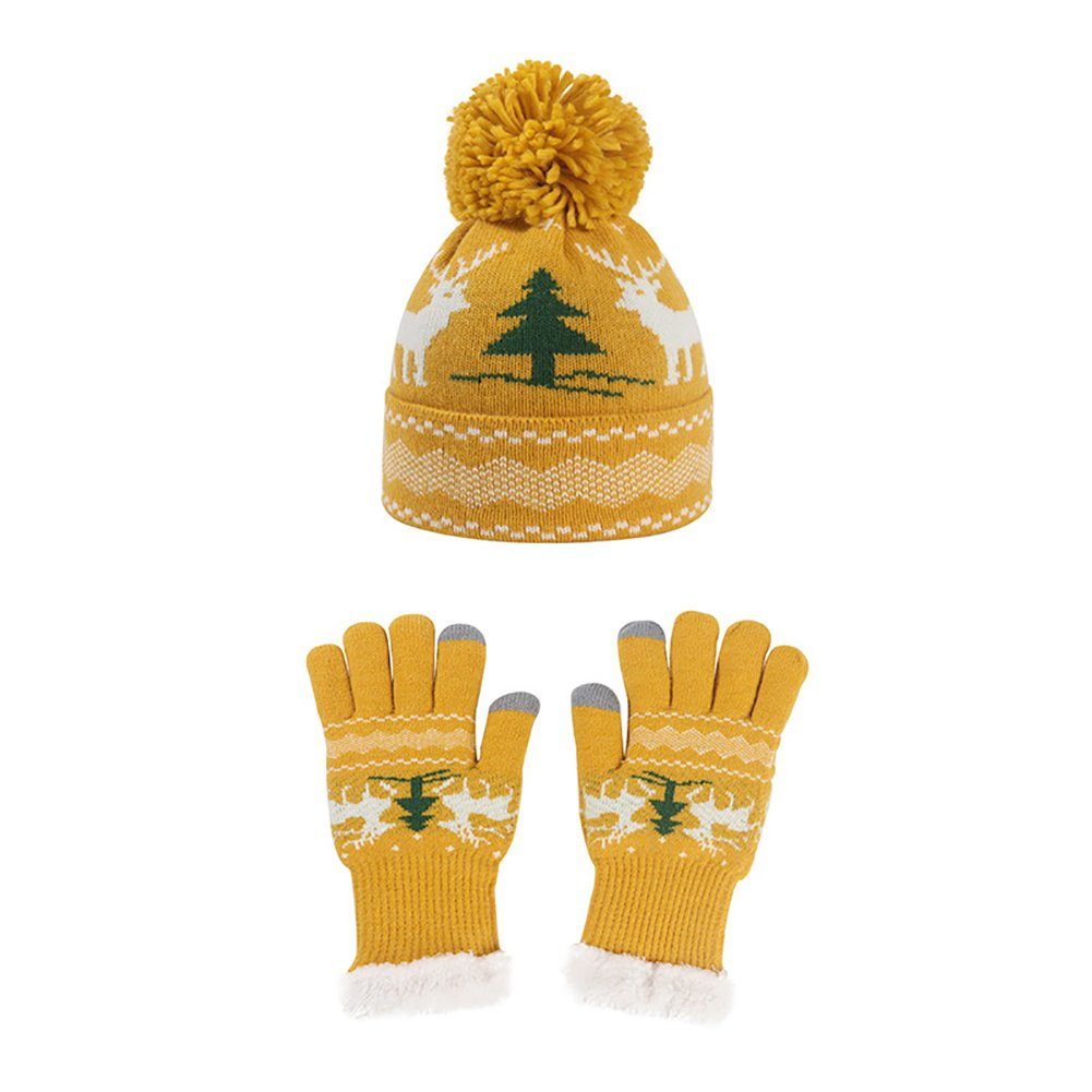 Strickhandschuhe LYDMN Schal Mütze dreiteiliges Set Warm und Set 3-teiliges Handschuh, Strickmütze, Winter Schal Handschuhe