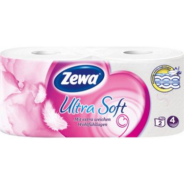 ZEWA Toilettenpapier 2 x Zewa Toilettenpapier Ultra Soft 4-lagig 2er Beutel