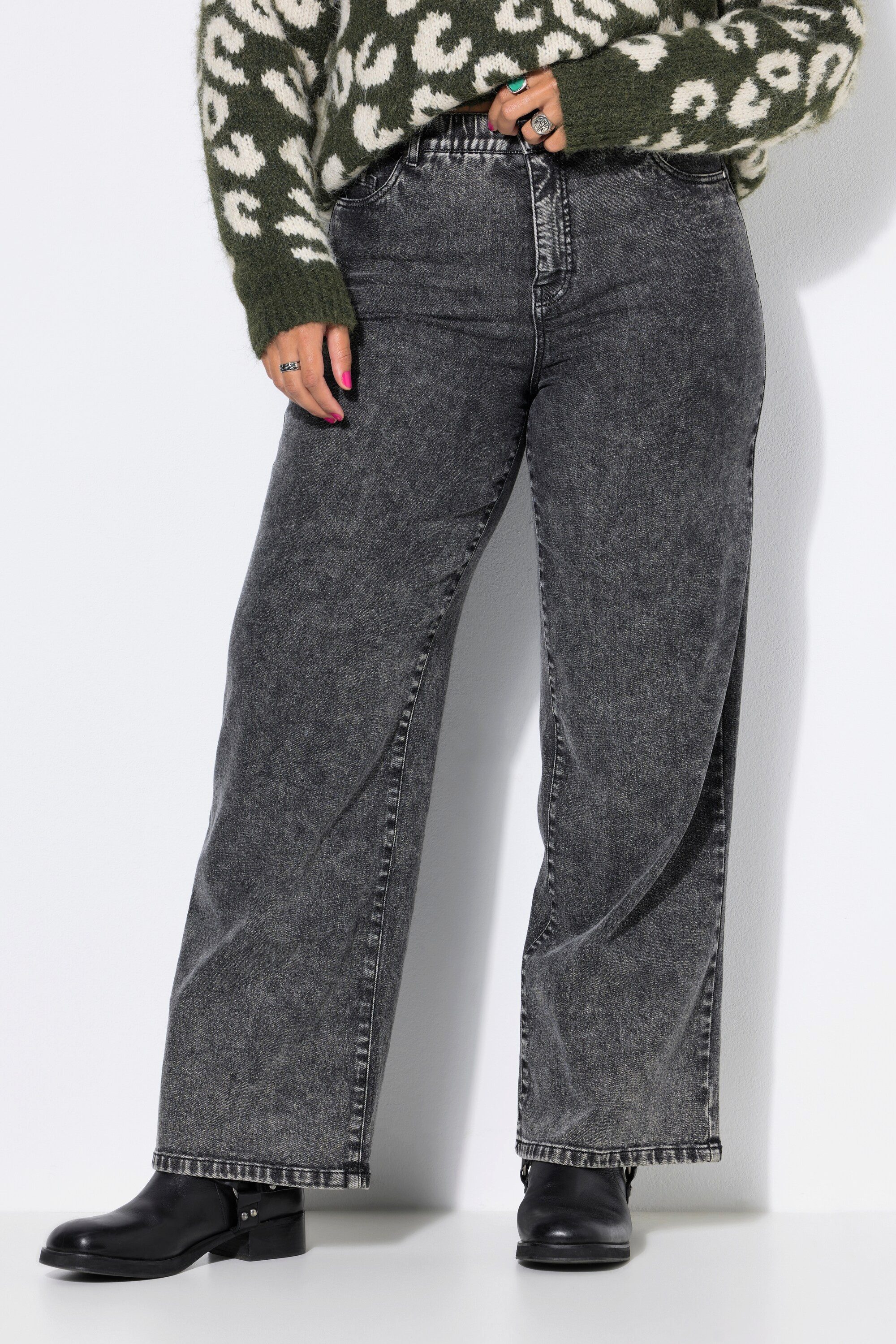 Studio Untold 5-Pocket-Jeans Jeans Wide Legs Snow Wash 5-Pocket