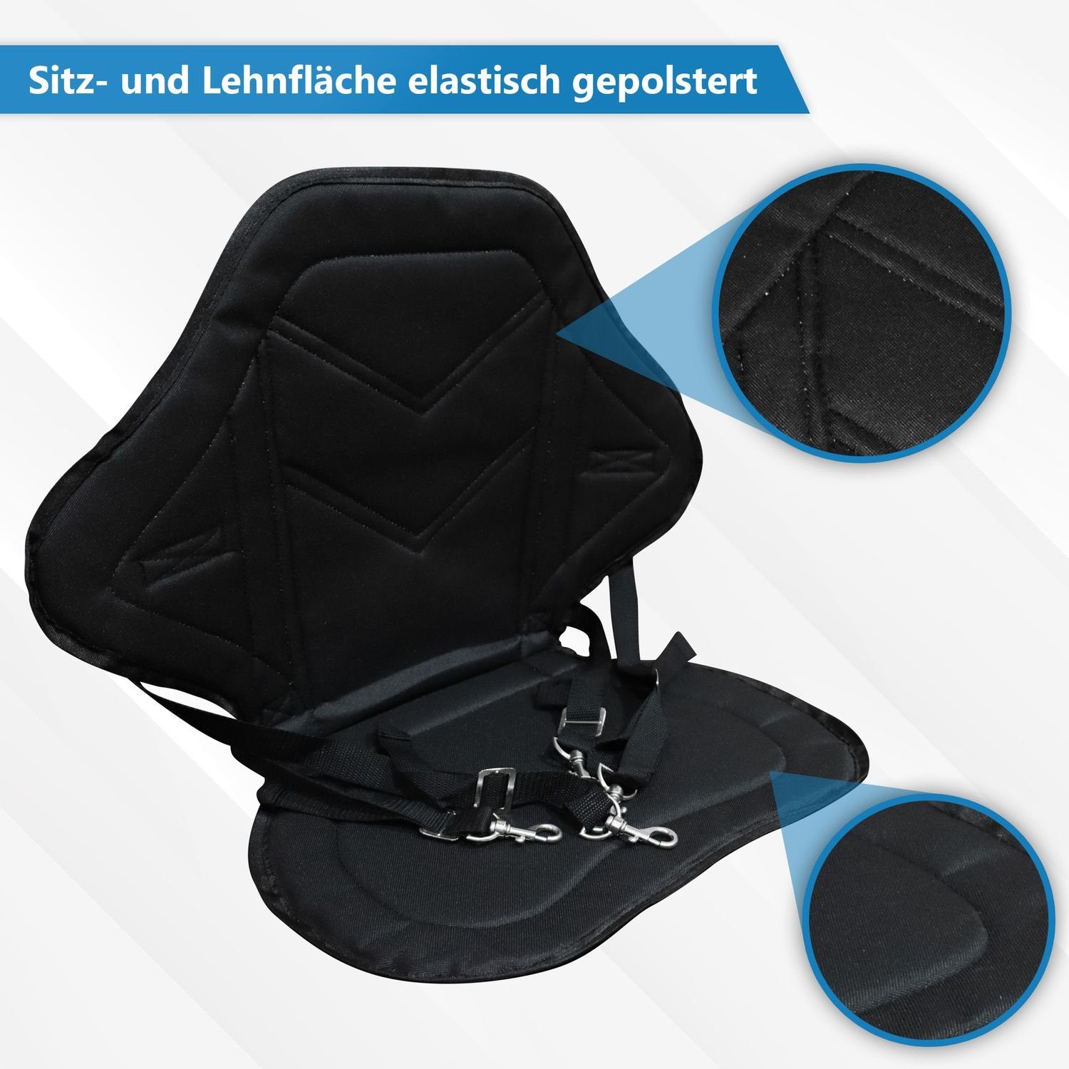 (verstellbare integrierter und SUP-Rückenlehne Paddle universal, 24Move Sitz Tasche), einsetzbar Gurtbänder elastisch Kajak SUP Boards, gepolstert für variabel