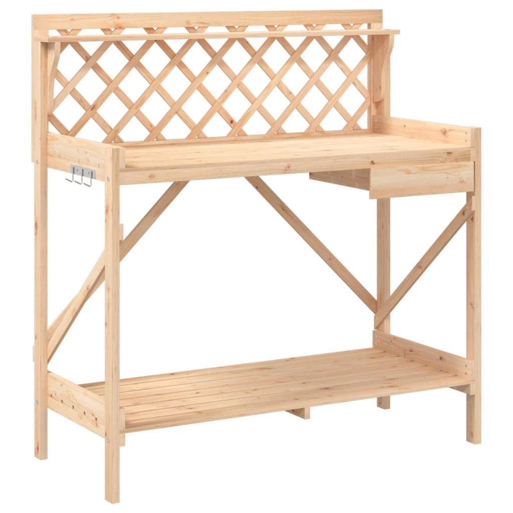 vidaXL Blumenständer Pflanztisch mit Rankgitter Massivholz Tanne (1 St)