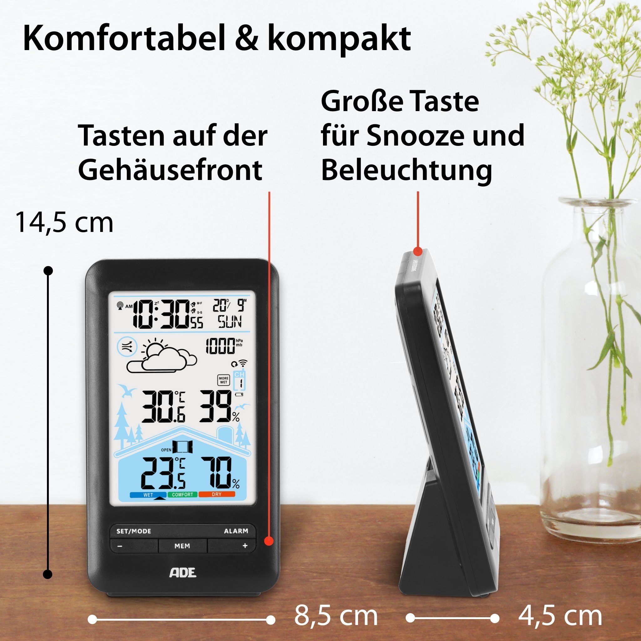 Wetterstation Funkwetterstation Digitales Thermometer - Foto 3