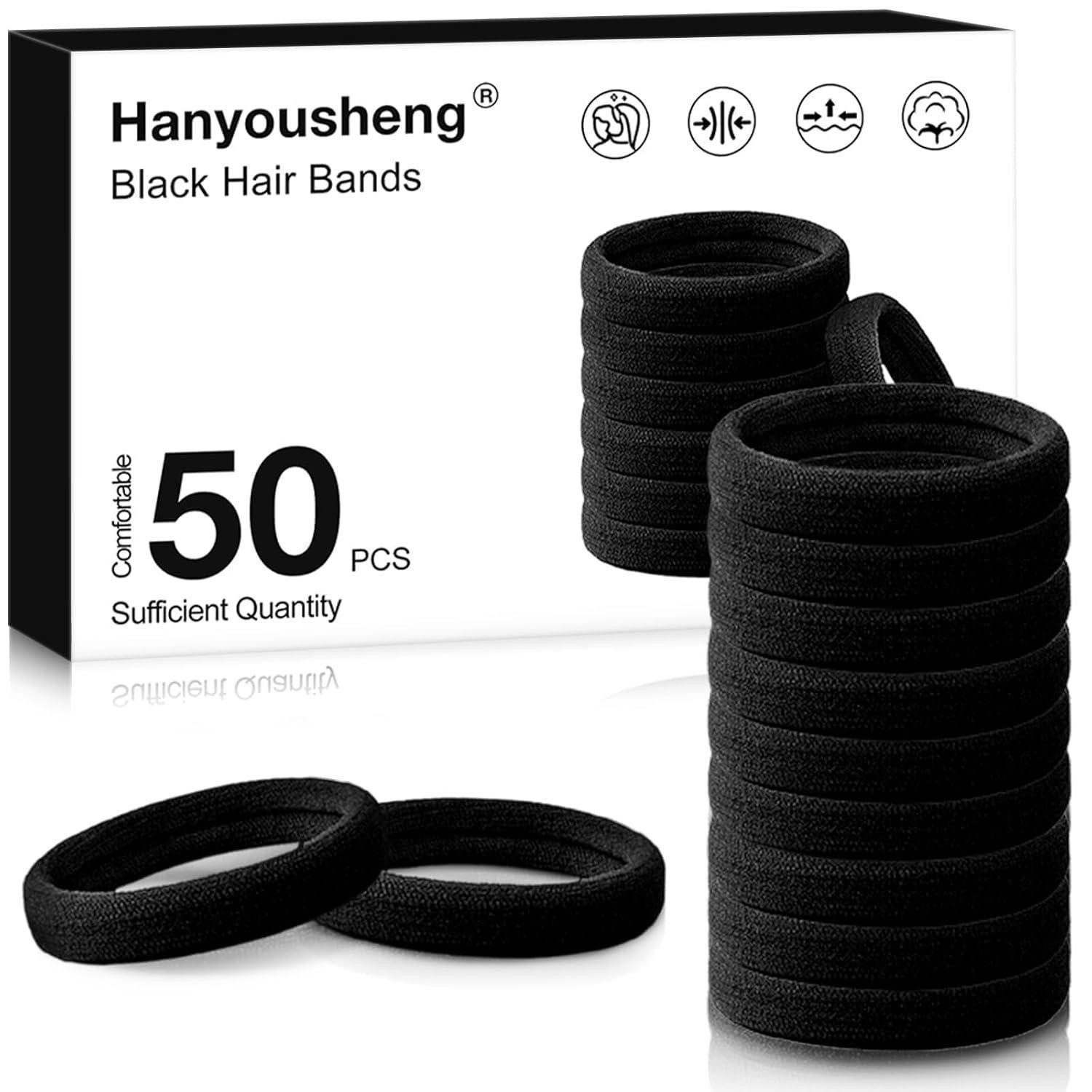 LuxusKollektion Haargummi 50 Stück Haargummi Schwarz Damen Mädchen Herren Zopfgummi 8mm