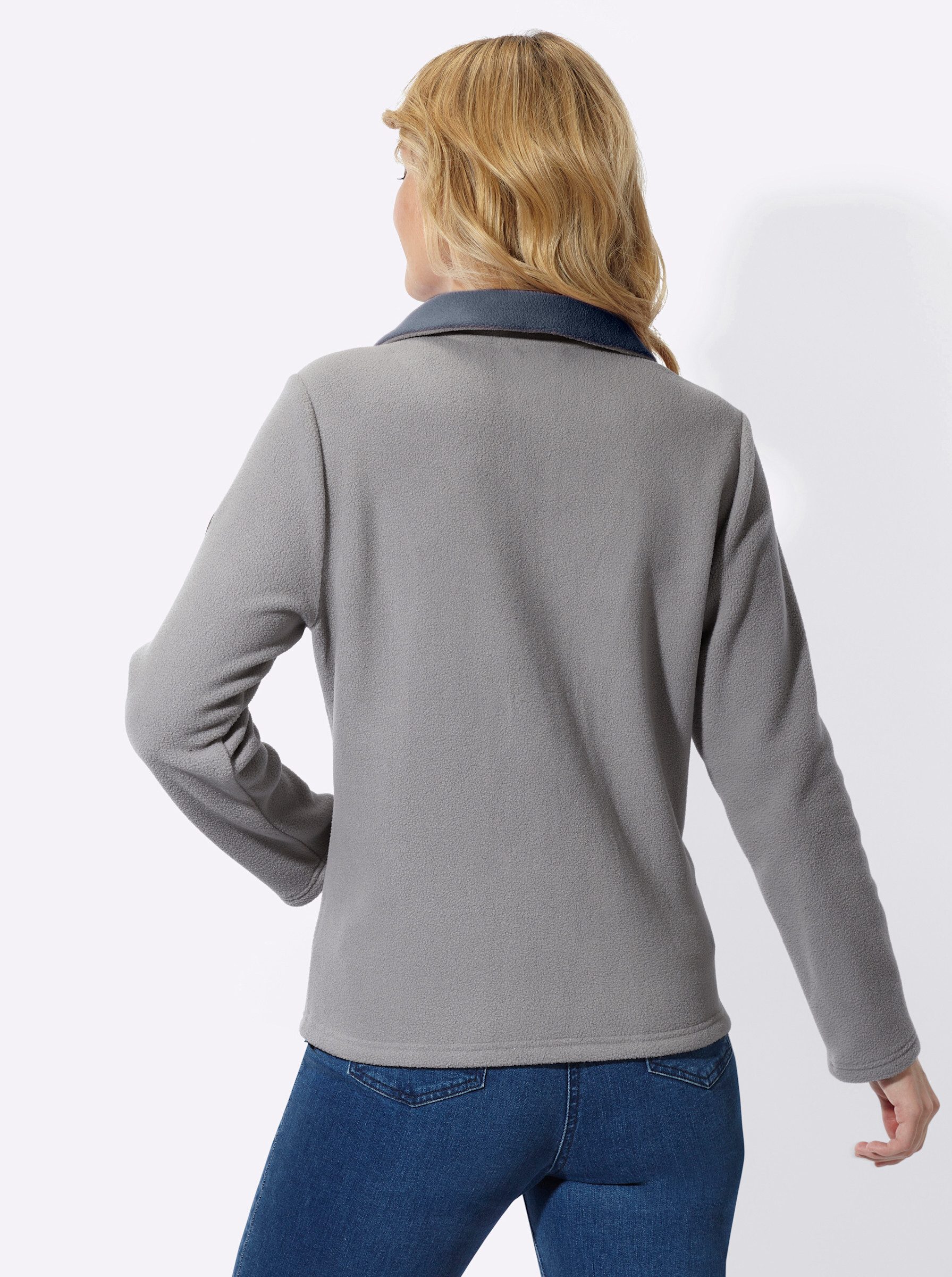Sieh an! Fleeceshirt Fleece-Shirt Langarm Länge ca. 66 cm