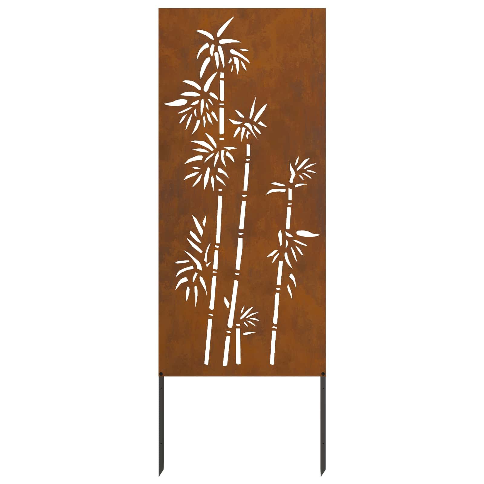 vidaXL Wandbild Garten Sichtschutz-Leinwand Floral Rostoptik 50 x 140 cm, (1 St) – Bild 4 von 5