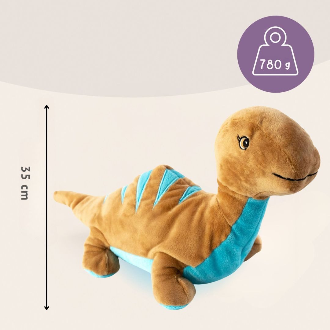 Habibi Plush Wärmekissen Habibi Plush Wärmetier Stofftier 1869 Dinosaurier braun