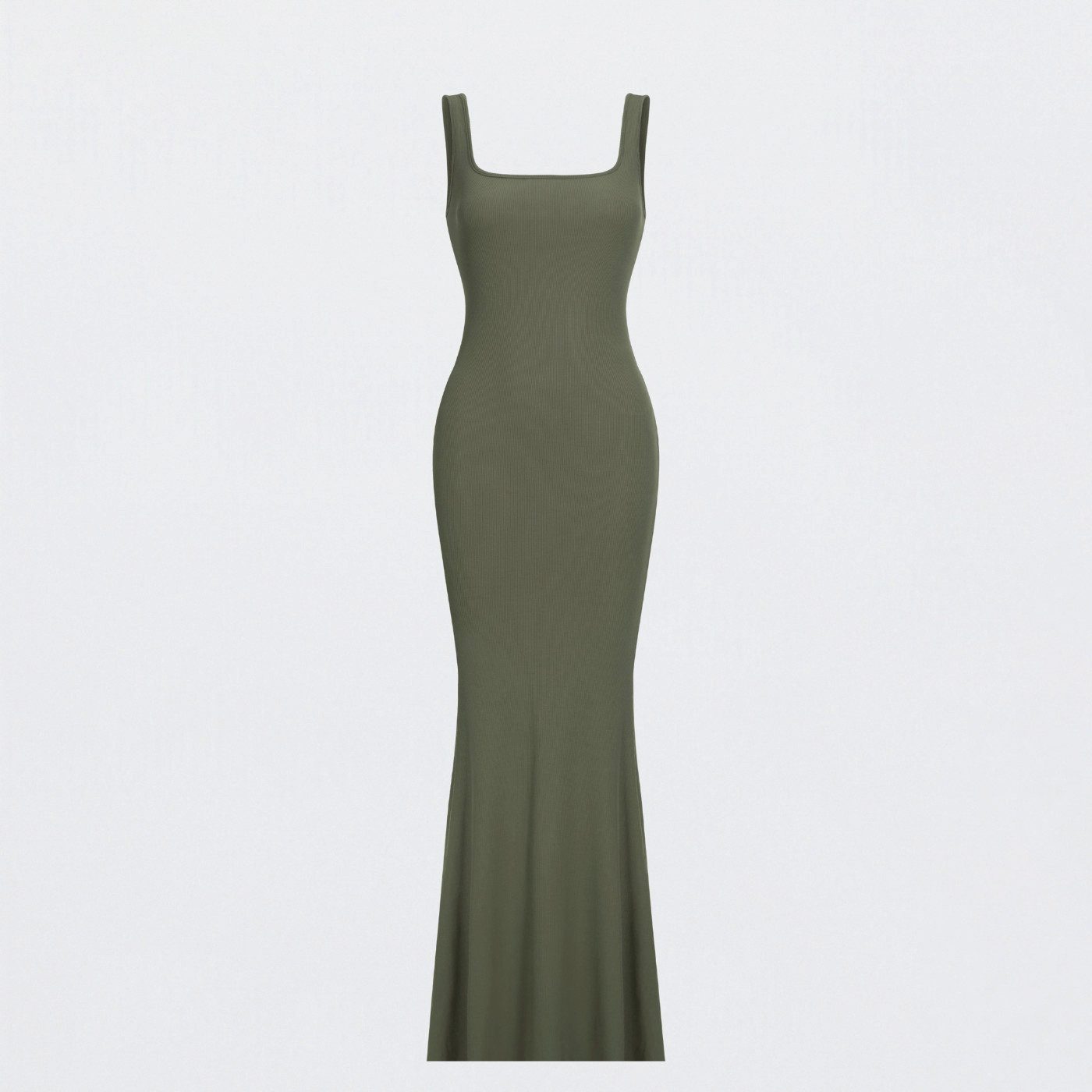 Creamy Fabrics Jerseykleid Ribbed Tank Top Maxikleid-Army Green-M (1-tlg) günstig online kaufen