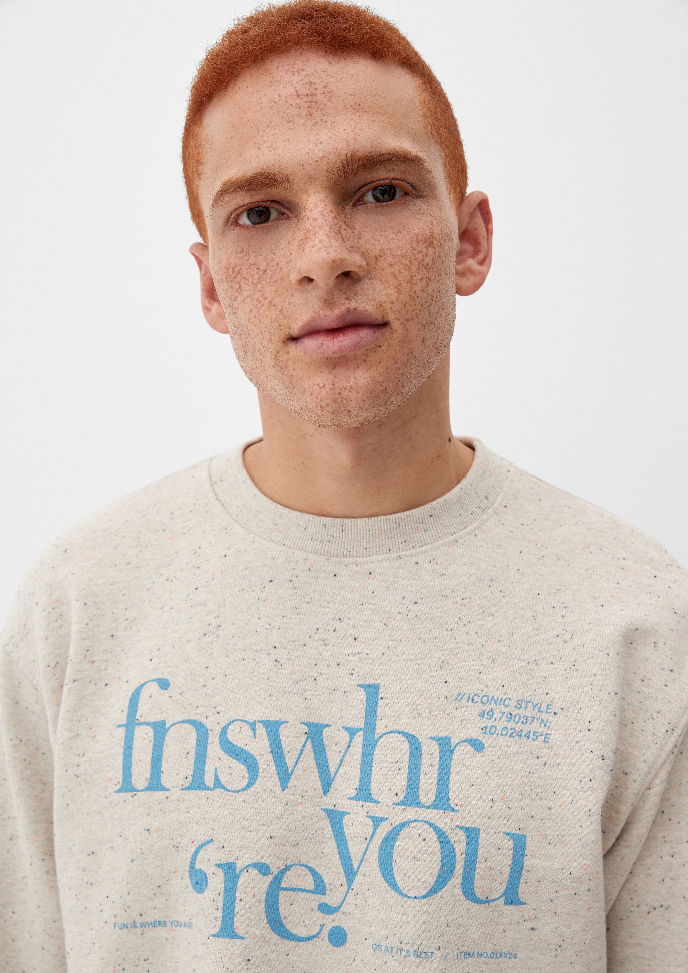 QS Sweatshirt Sweatshirt Sweatshirt mit Frontprint