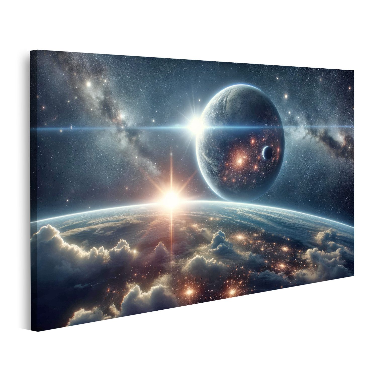 Leinwandbild Erhabenes Weltraumschauspiel über der Erde