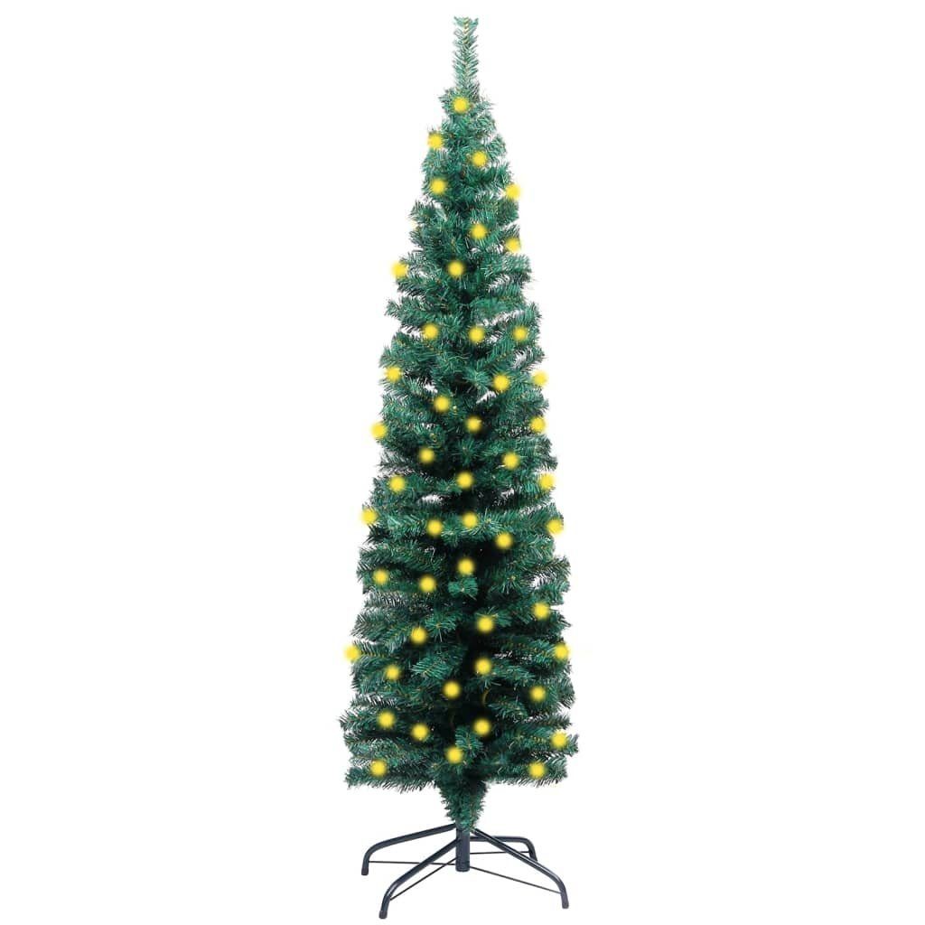 vidaXL LED Baum Künstlicher Weihnachtsbaum Schmal LEDs & Ständer Grün
