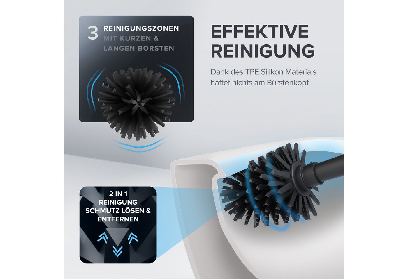 Thumbnail - ovimar WC-Reinigungsbürste, (1-tlg), aus Edelstahl in Schwarz zur Zum Bohren