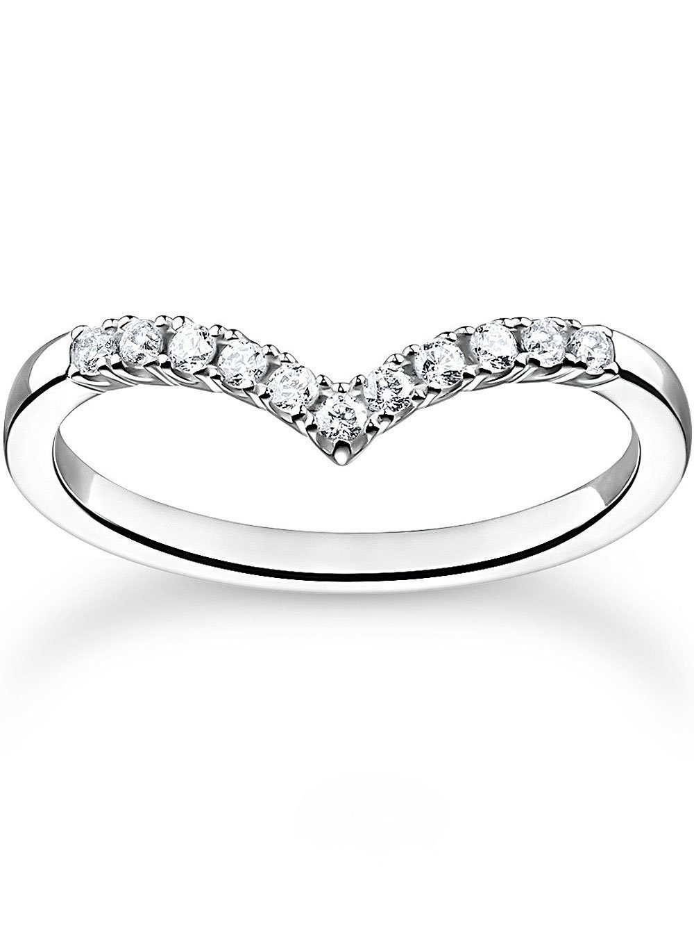 THOMAS SABO Fingerring Thomas Sabo Damenring TR2394-051-14-56 V-Form Gr. 56