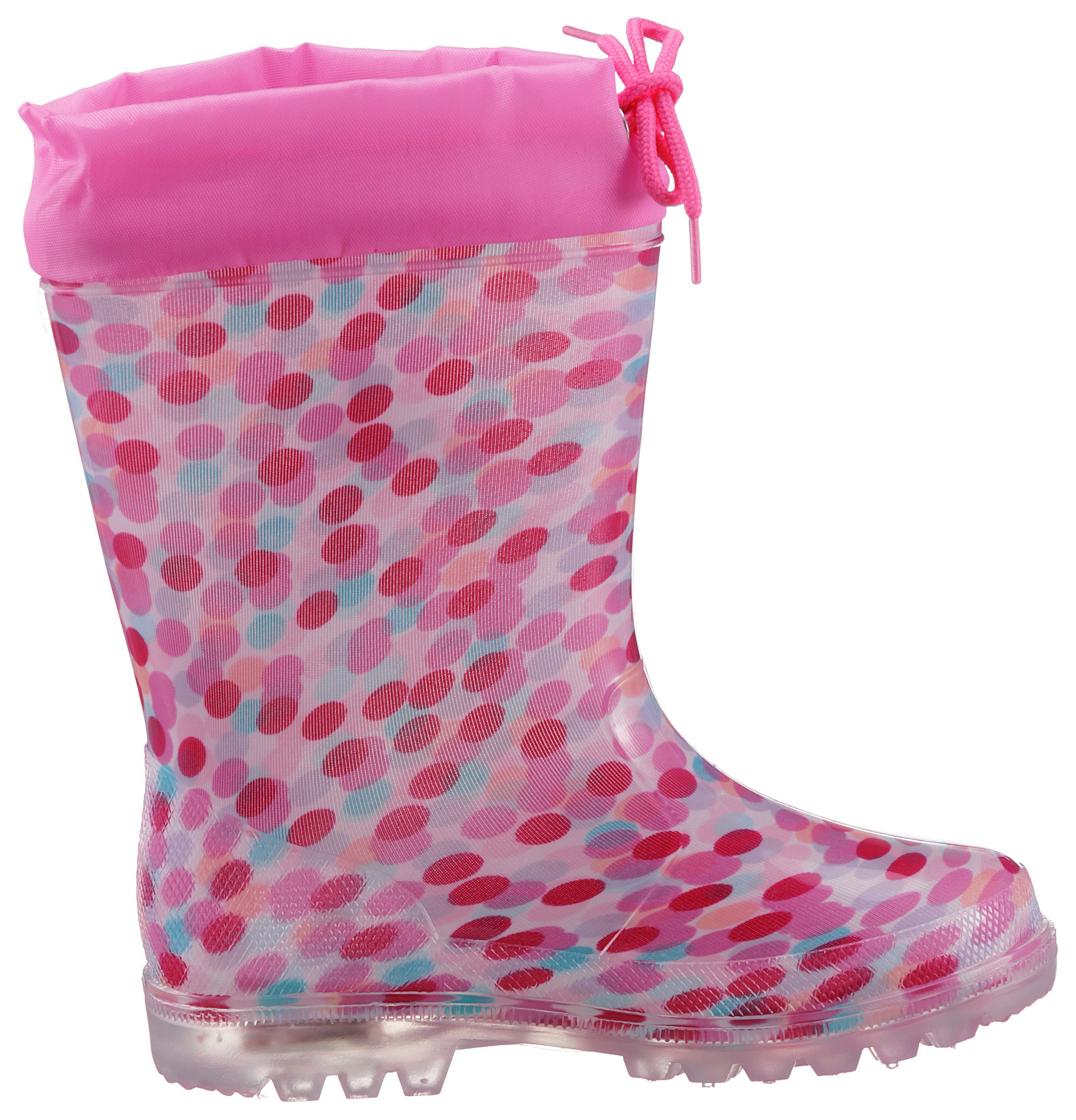 Blinky Blinkfunktion pink-rosa-hellblau-gepunktet Lico Blinkschuh Power mit Gummistiefel