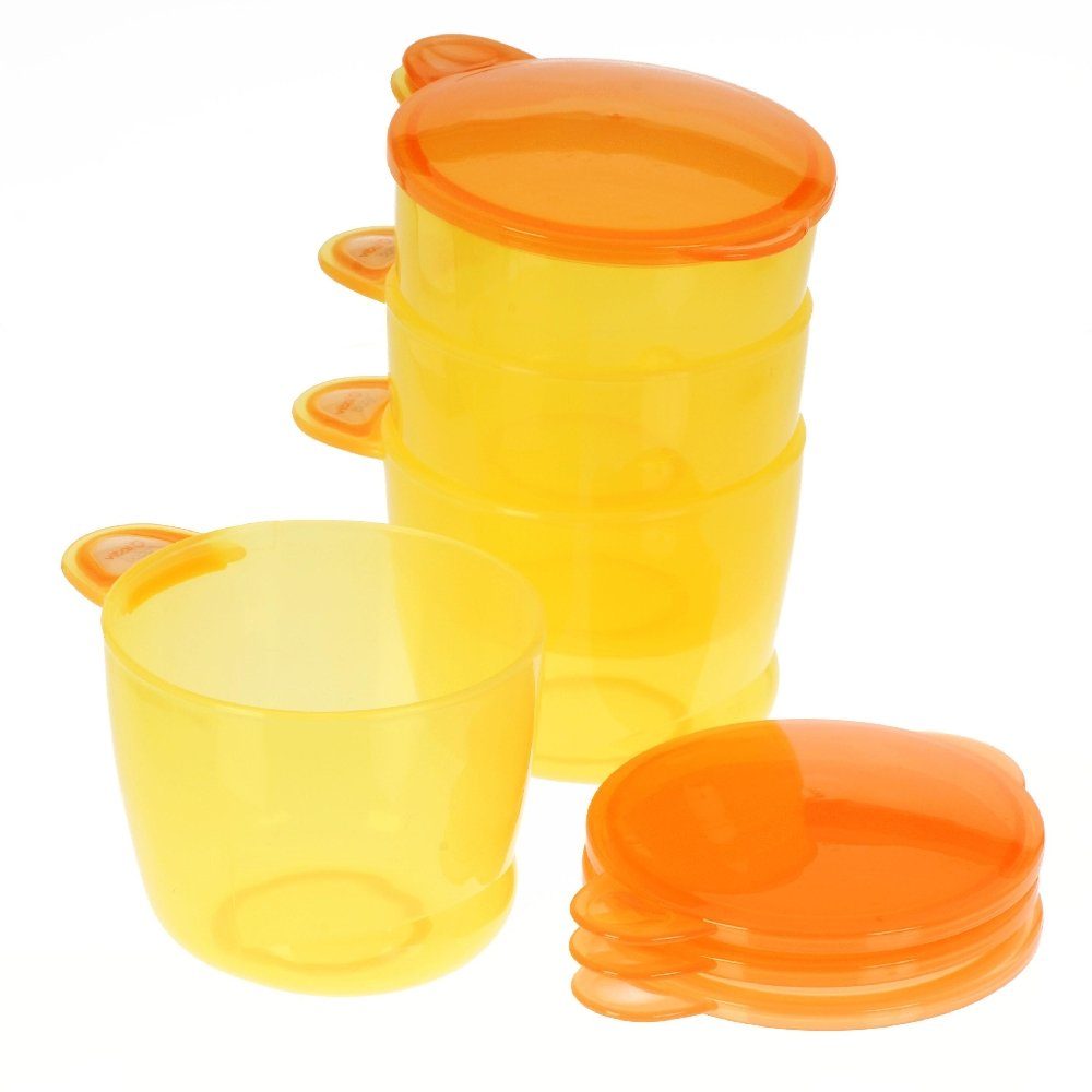 Aufbewahrungsdose Babys erste Snackschale 4 Stück mit Deckel
