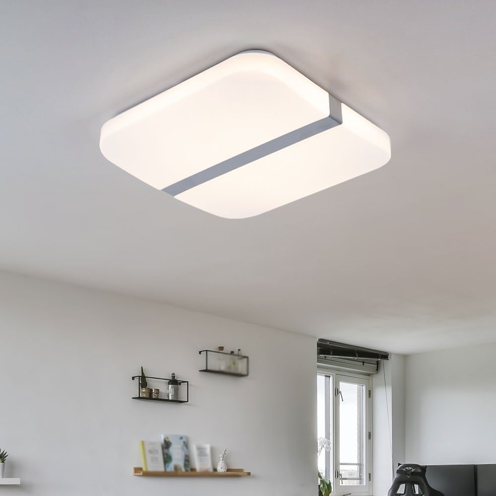 GLOBO LIGHTING LED Deckenleuchte, LED-Leuchtmittel fest verbaut, Warmweiß, LED Chrom Deckenleuchte Wohnzimmer Deckenlampen Esszimmerlampe