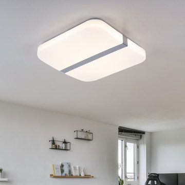 Globo LED Deckenleuchte, LED-Leuchtmittel fest verbaut, Warmweiß, LED Chrom Deckenleuchte Wohnzimmer Deckenlampen Esszimmerlampe
