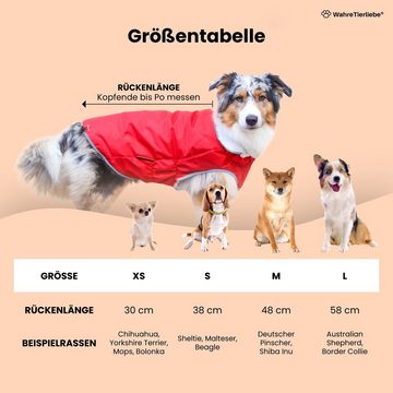 Wahre Tierliebe Hundejacke - Atmungsaktiver Mantel, Premium Winterjacke - Kälteschutz -25 Grad, Verschiedene Größen und Farben, extra warm dank fleece Füllung