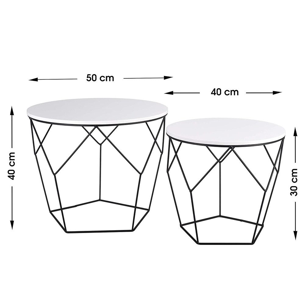 Ribelli Couchtisch Metalltisch mit weißer Platte, günstig online kaufen