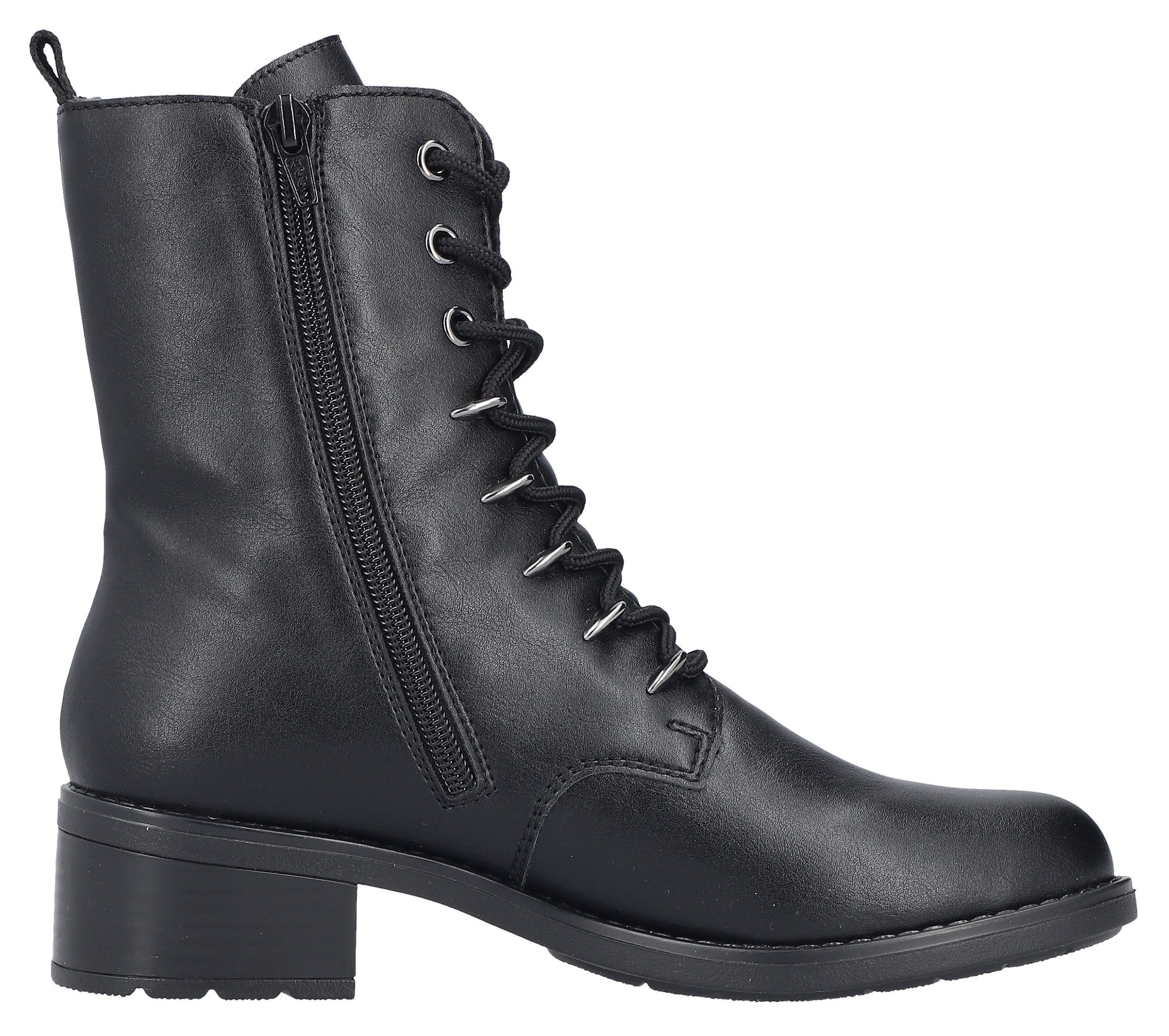 Rieker Schnürstiefelette Schnürboots, Blockabsatz, mit Innenreißverschluss