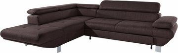exxpo - sofa fashion Ecksofa Vinci, L-Form, wahlweise mit Bettfunktion