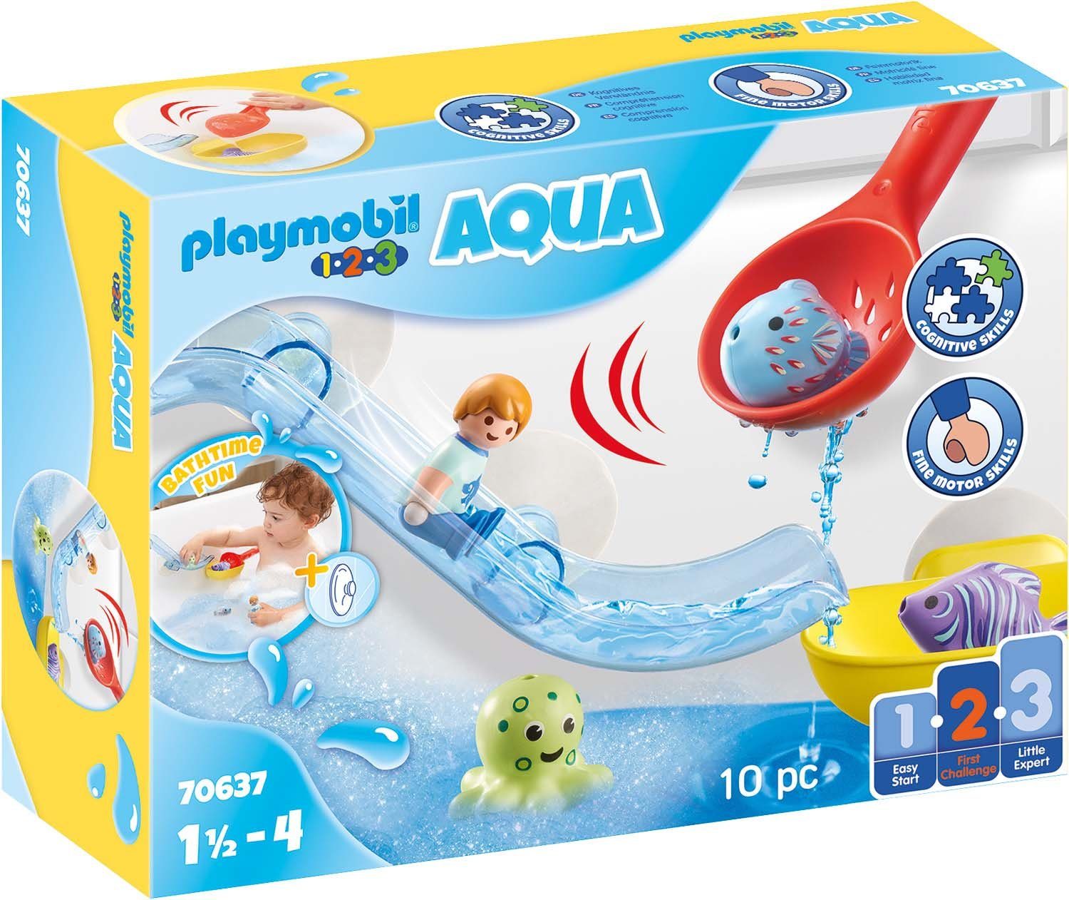 Playmobil® Konstruktions-Spielset Fangspaß mit Meerestierchen (70637), Playmobil 123 - Aqua, (10 St), Made in Europe