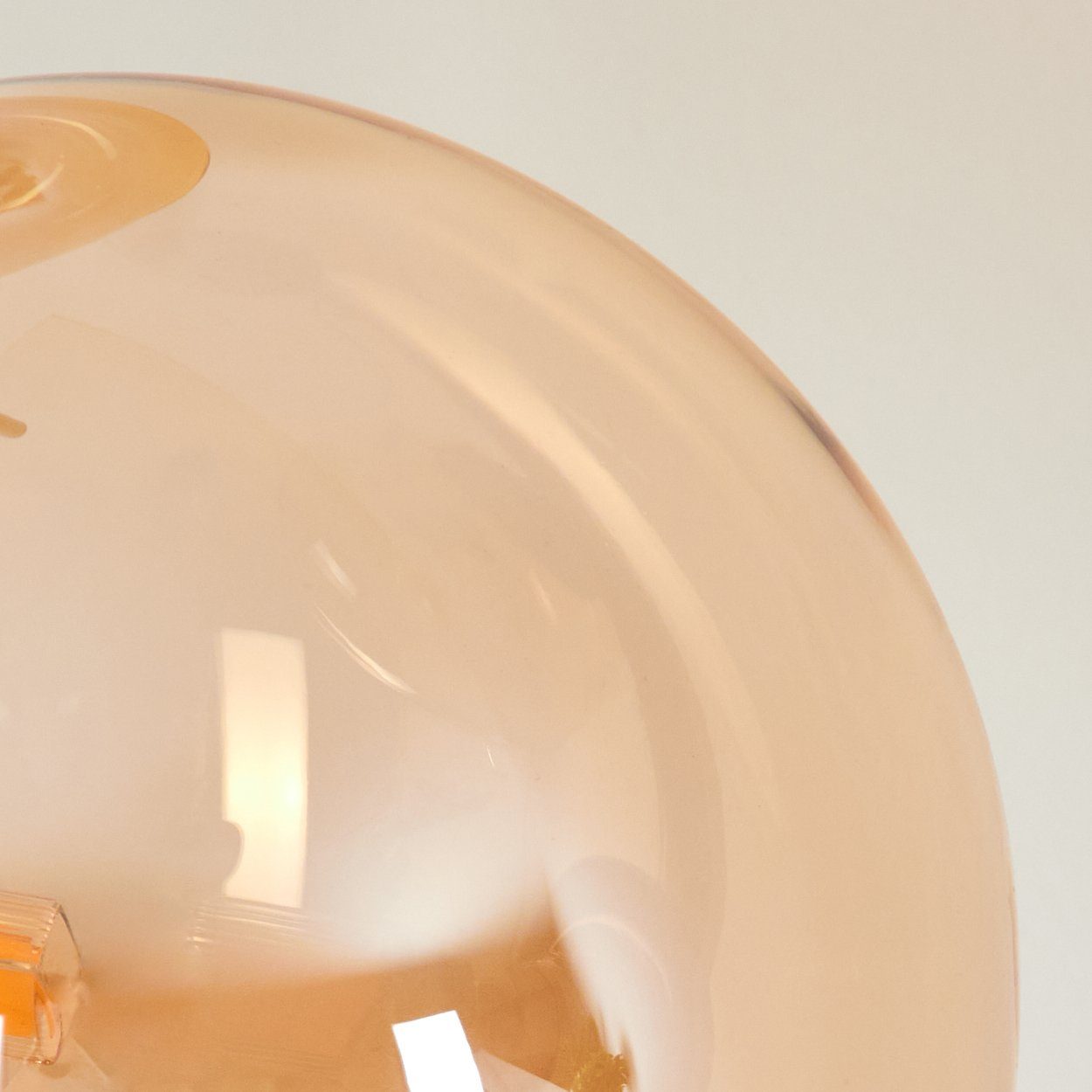 hofstein Stehlampe moderne Stehlampe aus Metall/Glas in Messingfarben/Champagnerfarben, ohne Leuchtmittel, Leuchte im Retro/Vintage-Design mit Fußsschalter, Höh – Bild 3 von 5