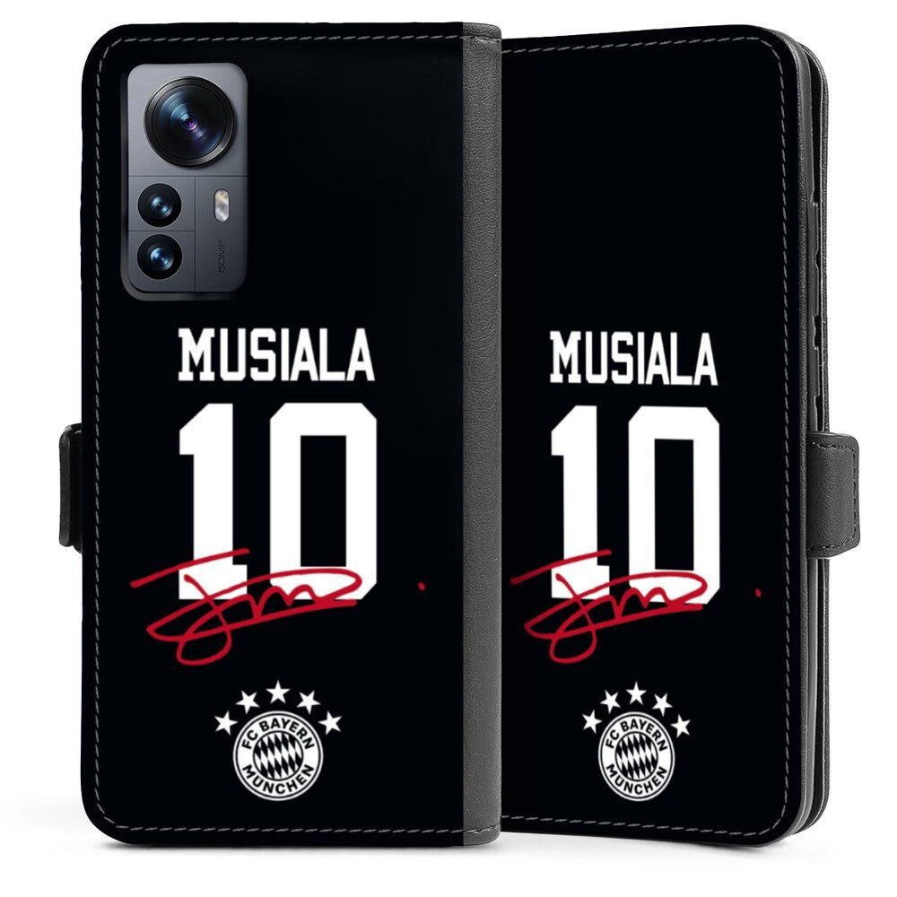 DeinDesign Handyhülle FC Bayern München Jamal Musiala FCB Musiala 10, Xiaomi 12 5G Hülle Handy Flip Case Wallet Cover Handytasche Leder