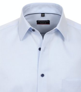 Redmond Businesshemd Businesshemd - Modern Fit - Langarm - Einfarbig - Hellblau