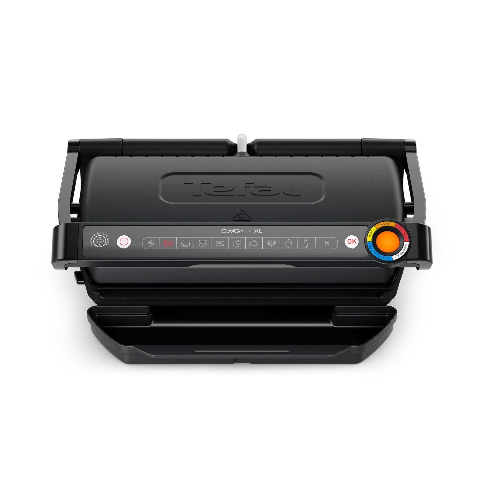 Tefal Kontaktgrill OptiGrill+ XL, erneuerte Kochstufenanzeige, 9 automatische Programme, 2000 W, ein manuelles Programm, spülmaschinengeeignete Platten, GC7278