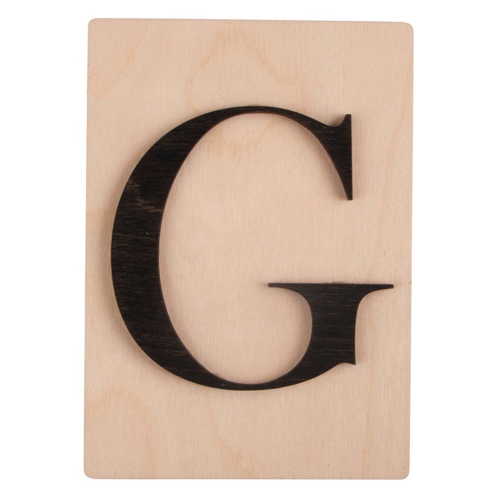 Buchstabe Rayher 10,5x14,8cm Holz FSC schwarz Deko-Buchstaben G