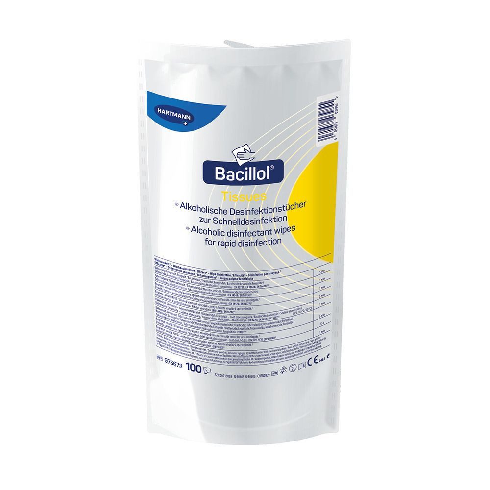 HARTMANN Bacillol® Tissues, Alkoholische Desinfektionstücher (Nachfüll Reinigungstücher