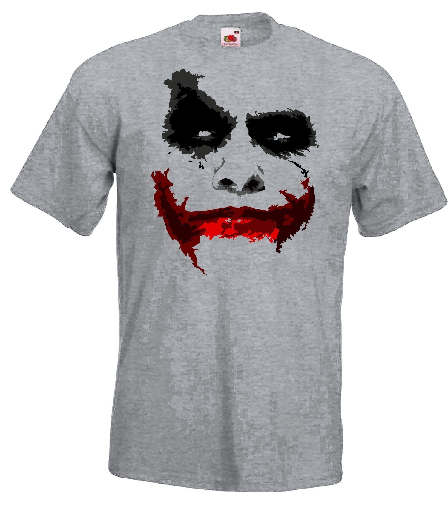 Youth Designz T-Shirt Joker trendigem Clown Grau Shirt Frontprint Herren mit