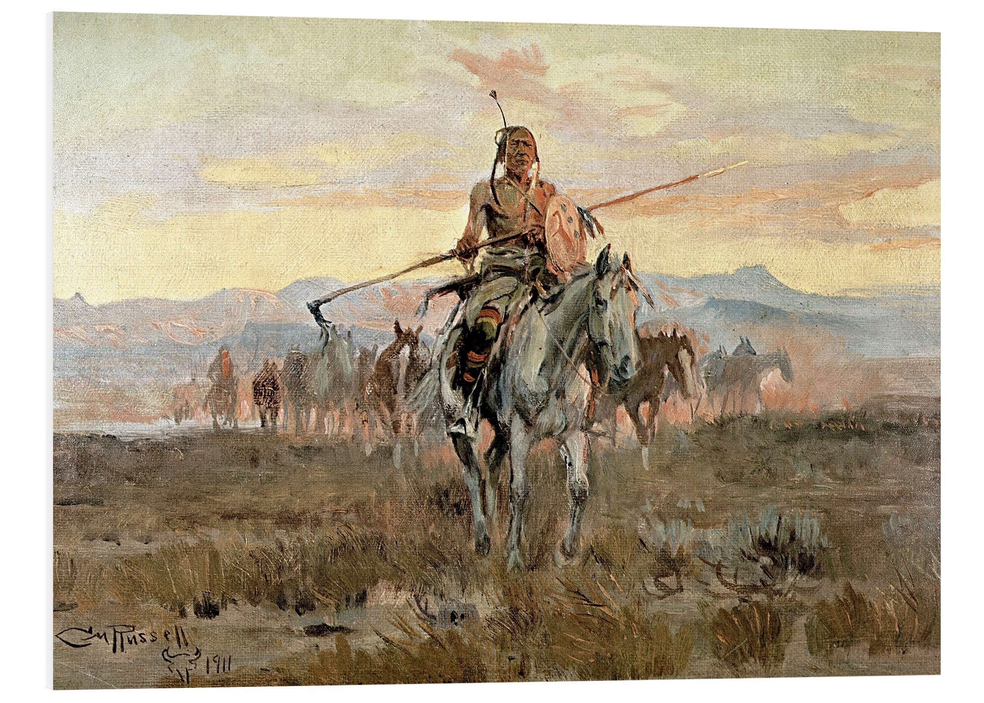 Posterlounge Forex-Bild Charles Marion Russell, Gestohlene Pferde, 1911, Malerei