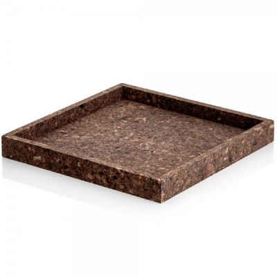 Novoform Tablett Design Dekotablett Quadratisch Smoked Cork (26x26cm)