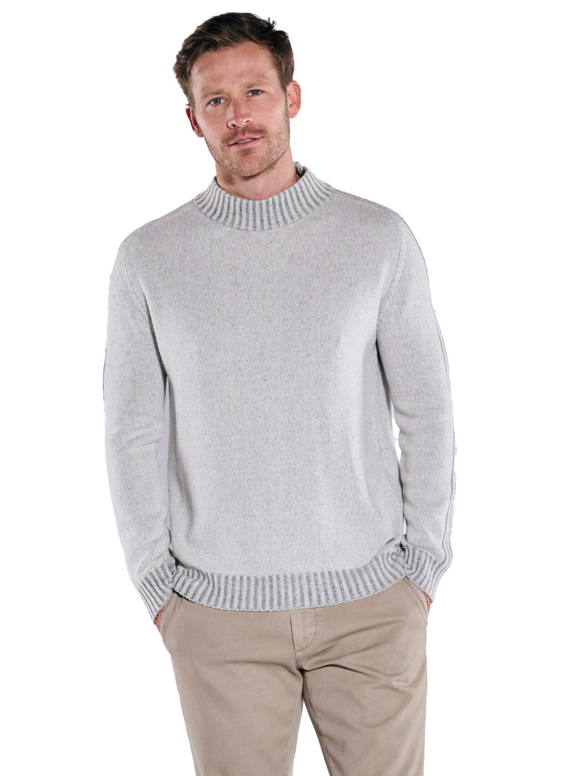 ENGBERS GERMANY Rollkragenpullover ENGBERS GERMANY Herren Пуловеры mit Kaschmiranteil, Grau