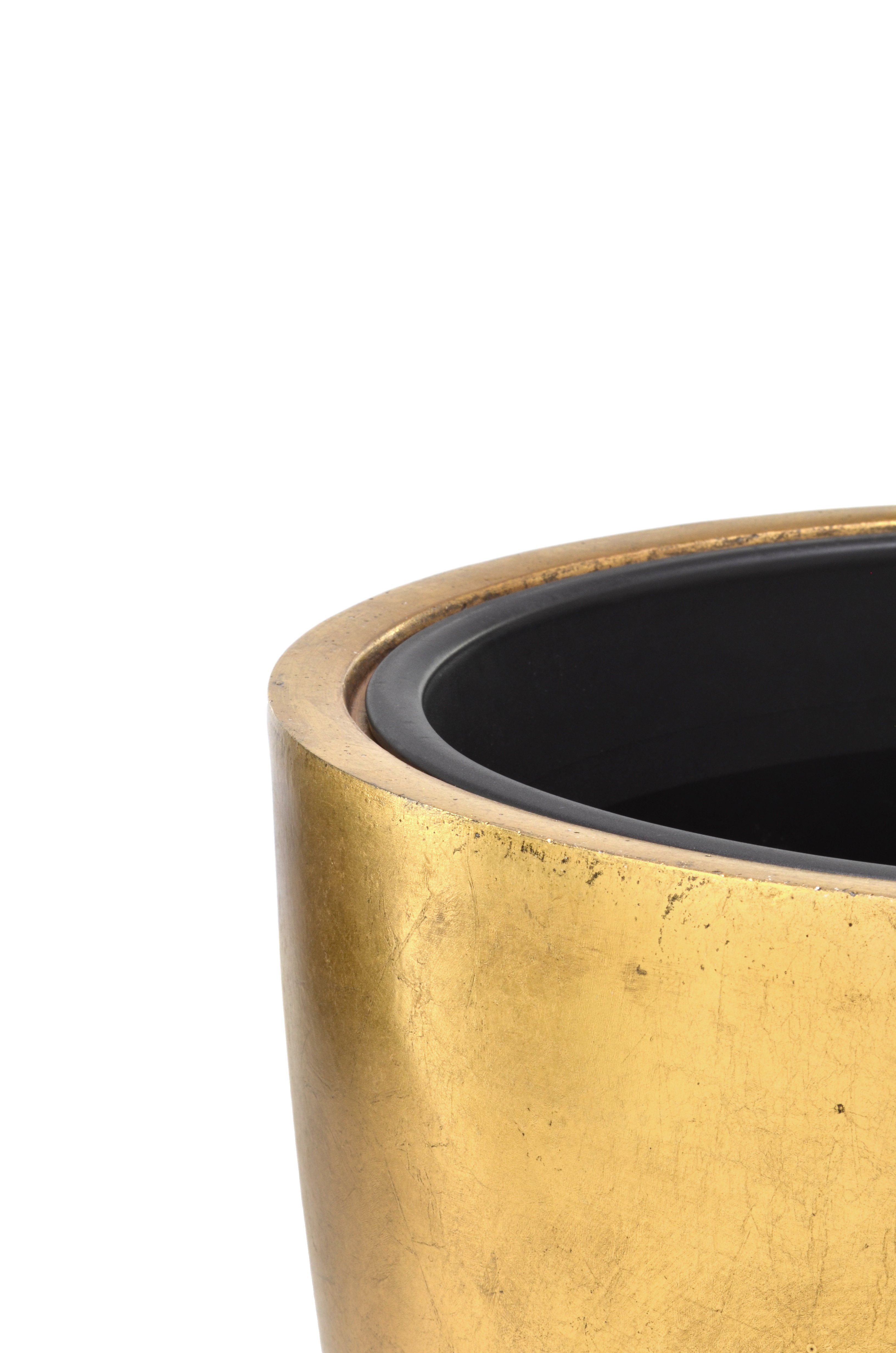 Flingora Pflanzkübel Faye, mit Einsatz - Fiberglas - Indoor - Gold - Ø 50 c günstig online kaufen