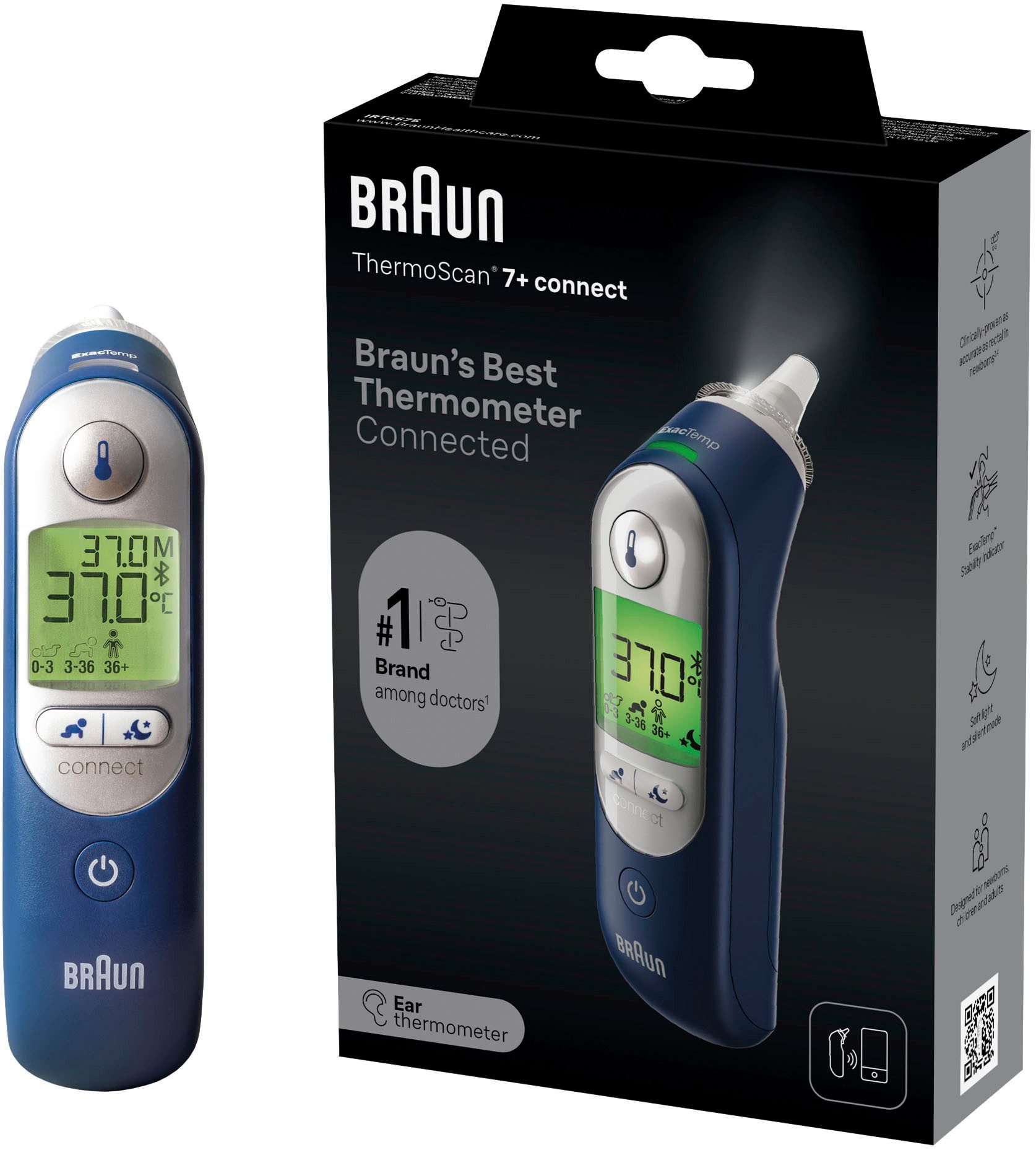 Braun Thermoscan Umstellen Von F Auf C Preisvergleich für Braun Fieberthermometer ThermoScan® 7+ connect