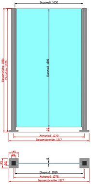 STAKET PRO Zaun, (Set), Glaszaun, Gesamtlänge: 1,217 m, 2 Pfosten