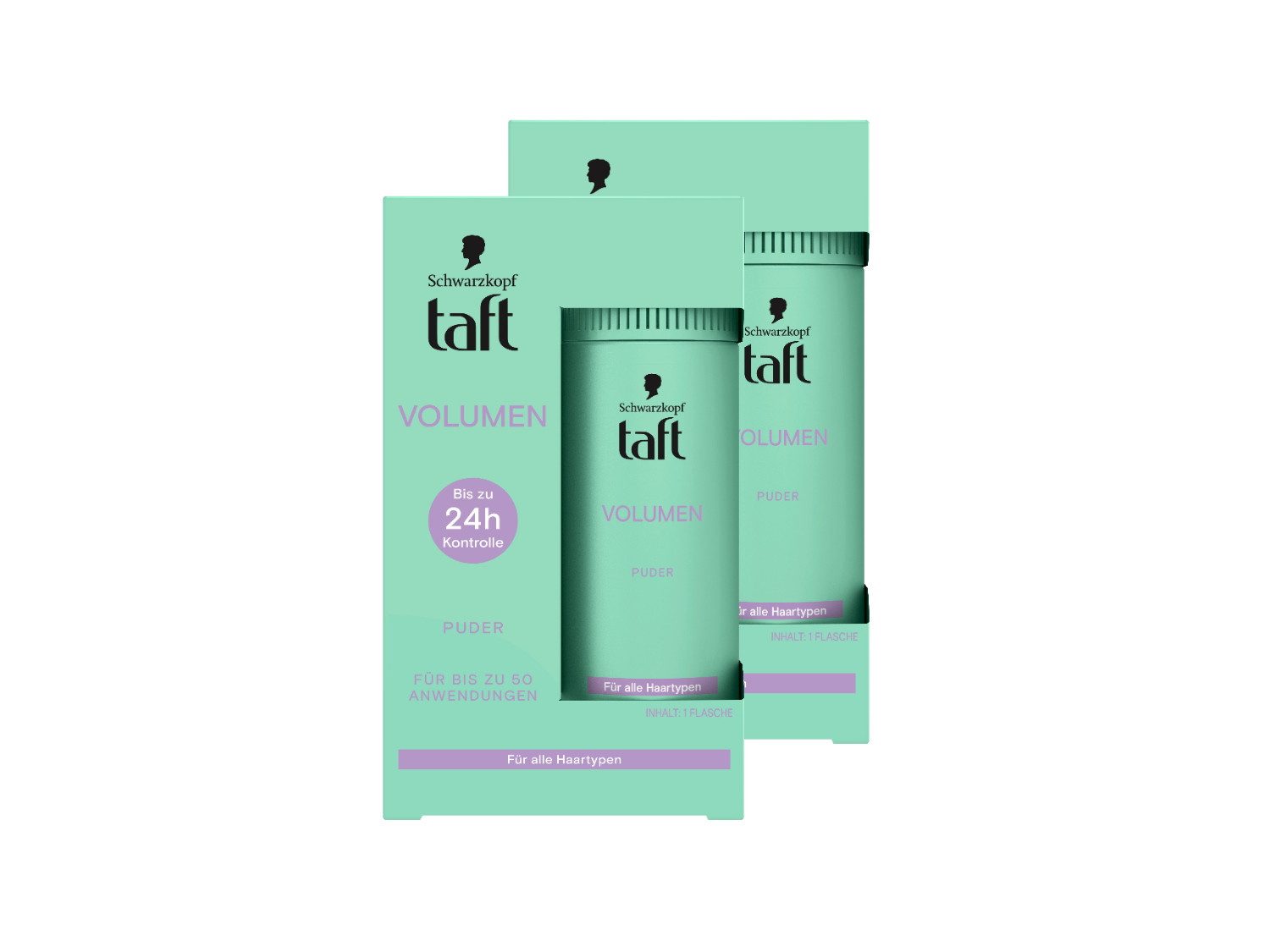Schwarzkopf Haarpuder TAFT Puder Volumen für alle Haartypen 2 x 10g, Spar-Pack, 2-tlg., für voller aussehendes Haar, bis zu 50 Anwendungen