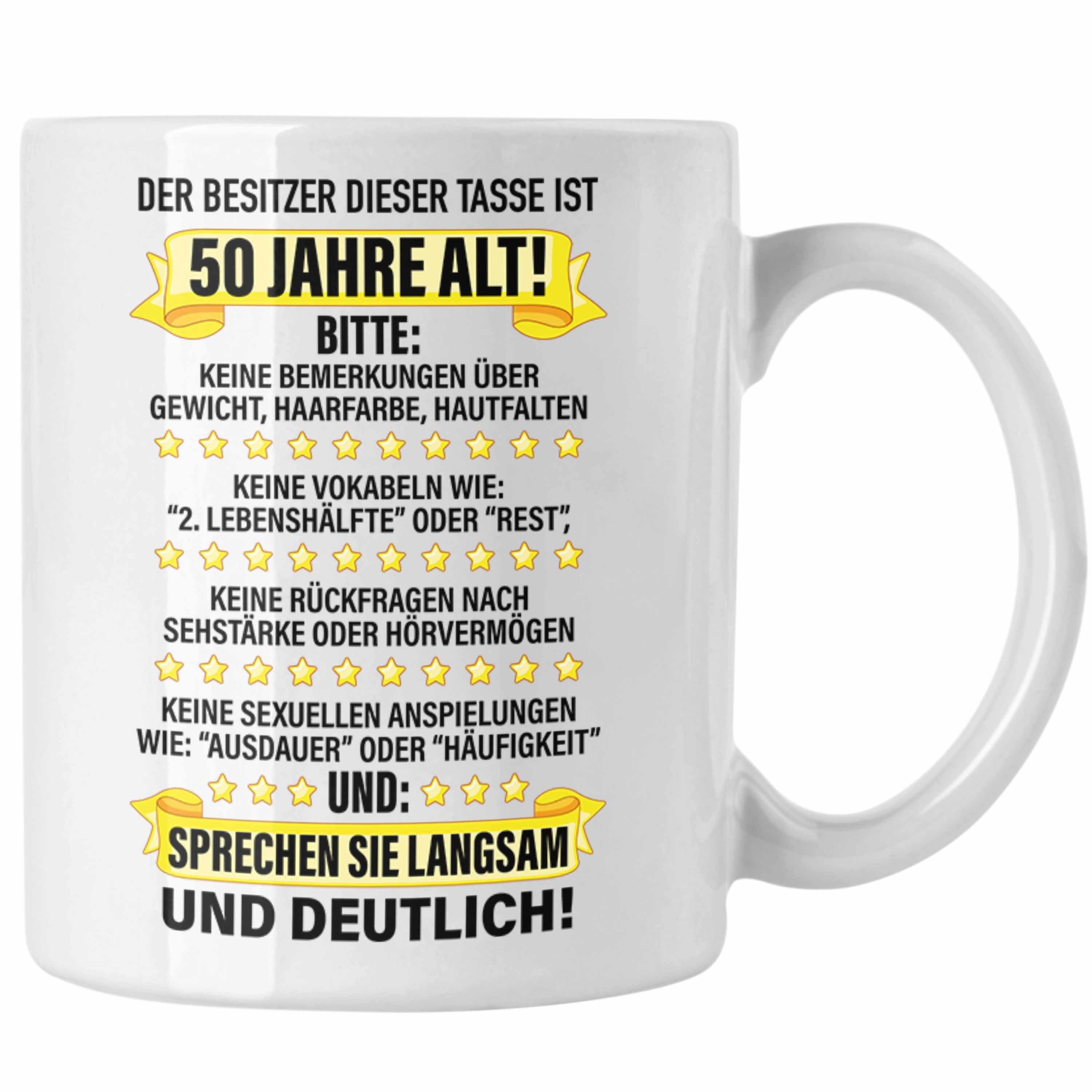 Trendation Tasse Trendation - 50. Geburtstag Männer Tasse Geschenk Geschenkidee 50er Geburtstag Spruch Perfektion Vater Papa Lustiger Spruch Witzig